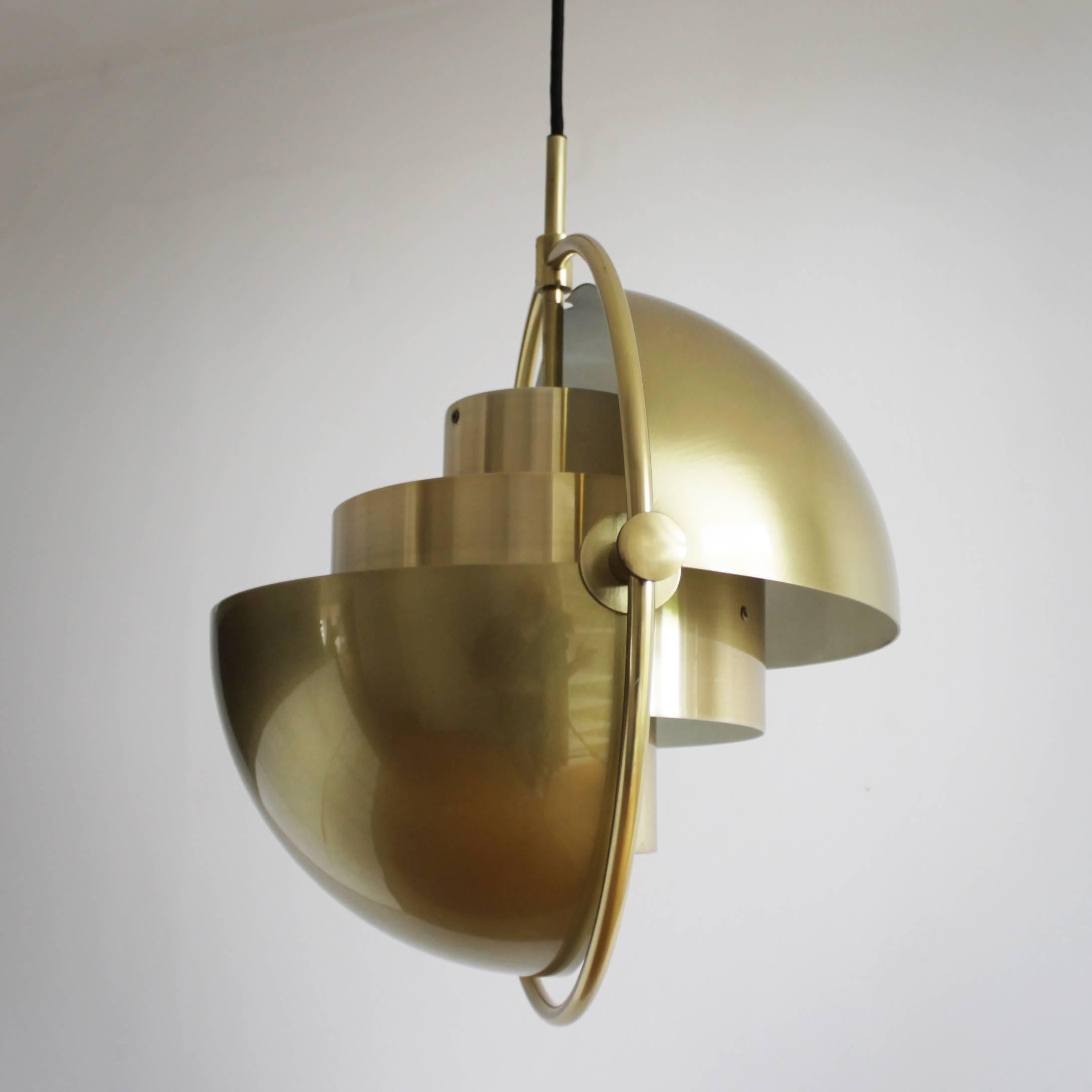Brass Multi-Lite Pendant by Louis Weisdorf for Lyfa