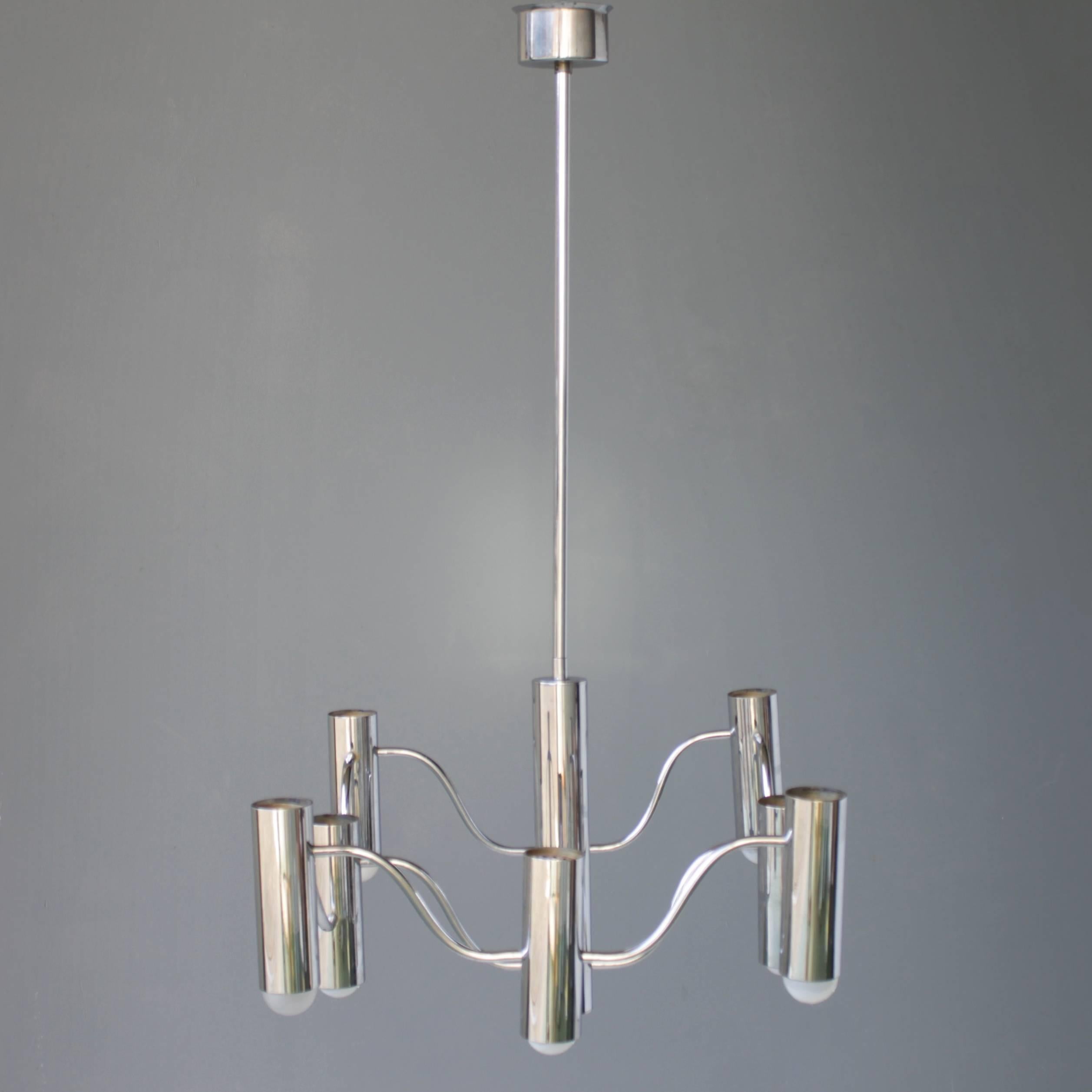 Chrome Chandelier by Sciolari for Boulanger In Good Condition For Sale In JM Haarlem, NL