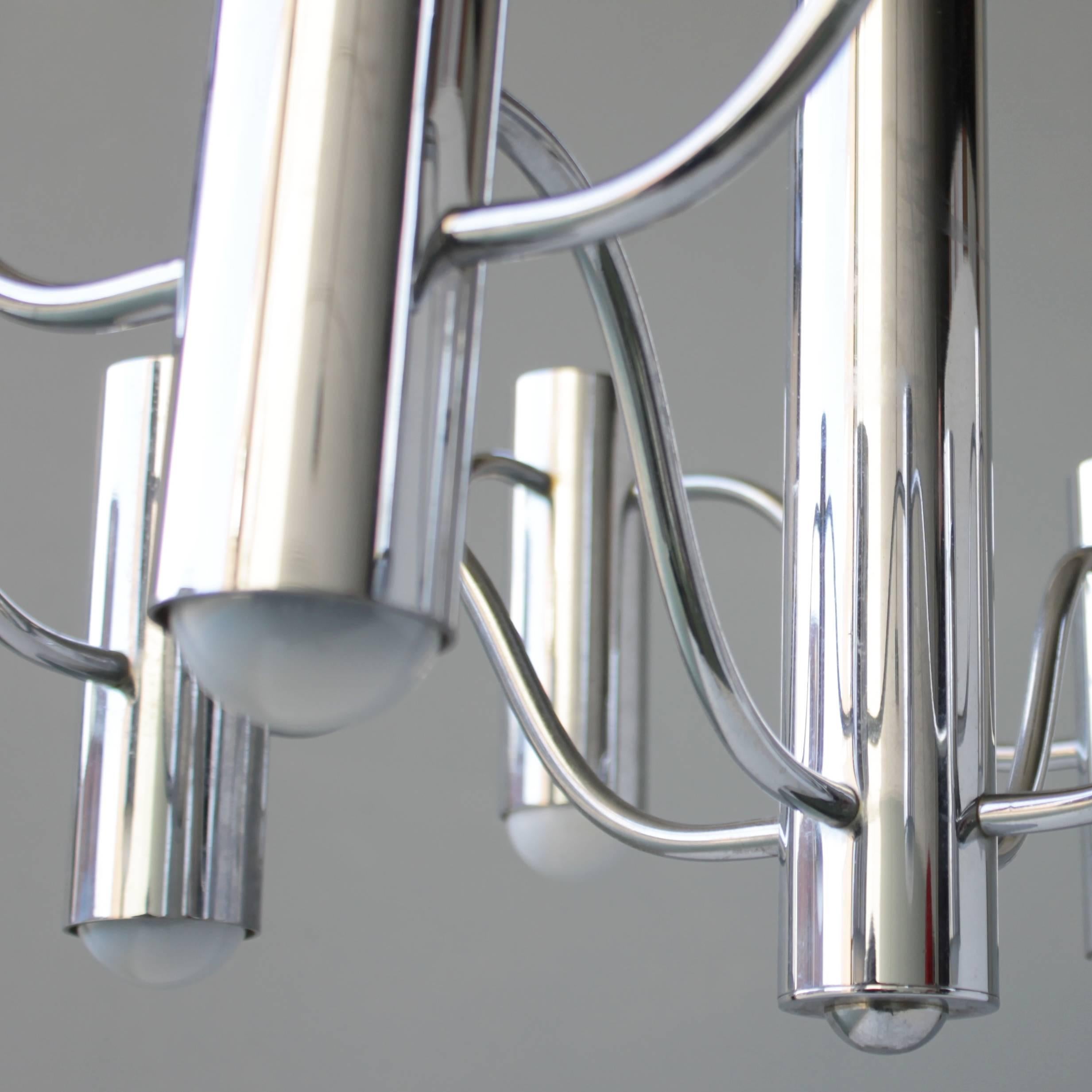 Chrome Chandelier by Sciolari for Boulanger For Sale 1