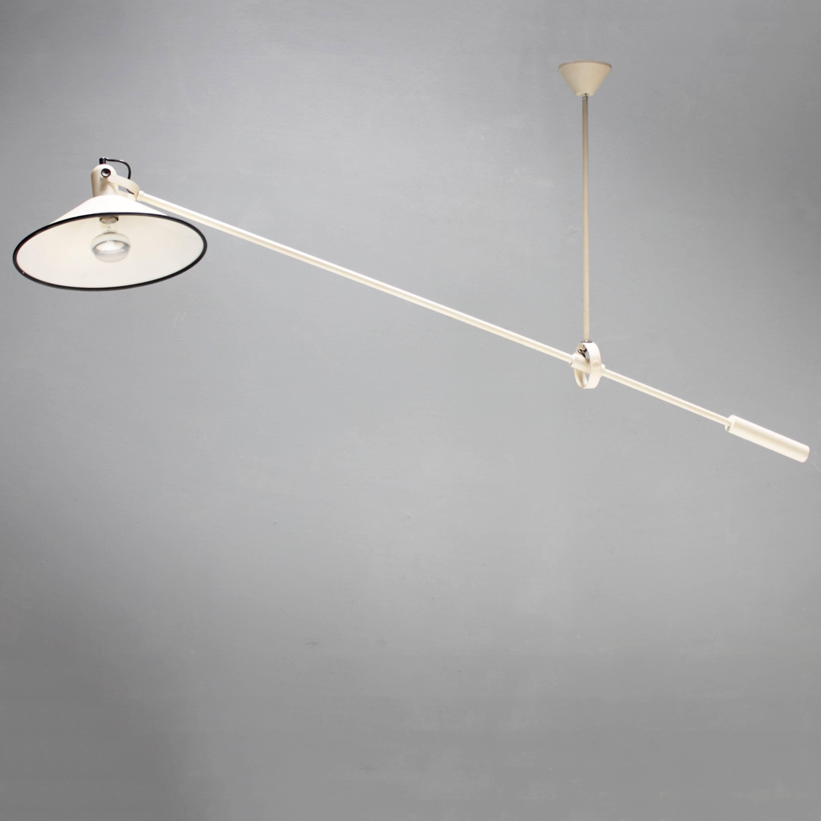Anvia Counterbalance Ceiling Lamp by J.J.M. Hoogervorst, Dutch 1950’s.

Anvia was founded in the 1930’s by German emigres. By employing J.J.M (Jan) Hoogervorst the company became a mayor player in the Dutch lighting industry in the 1950’s and