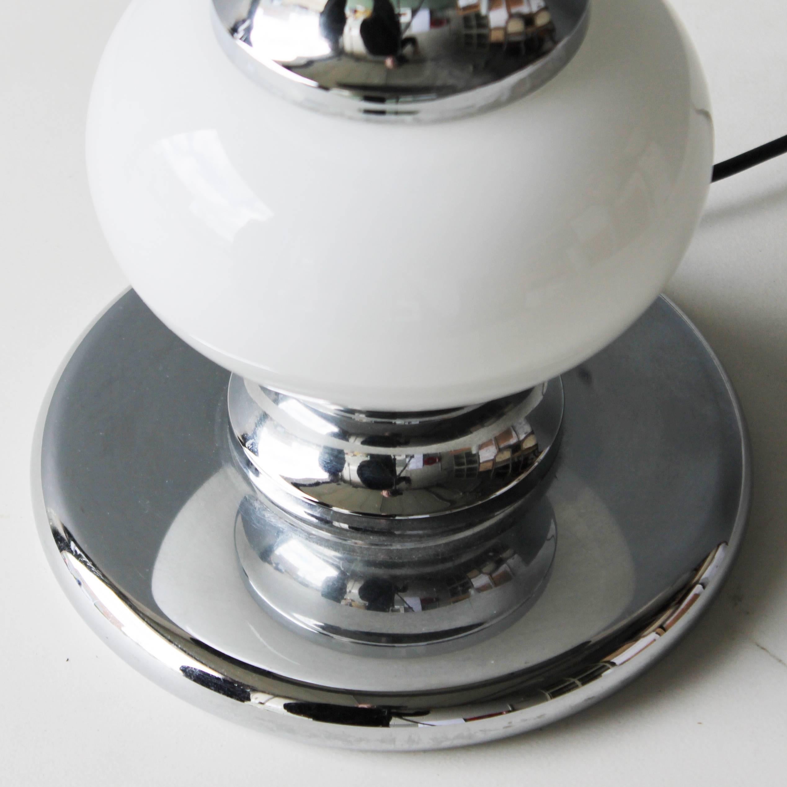 Opaline Glass Large Table Lamp by Sölken Leuchten, Germany For Sale