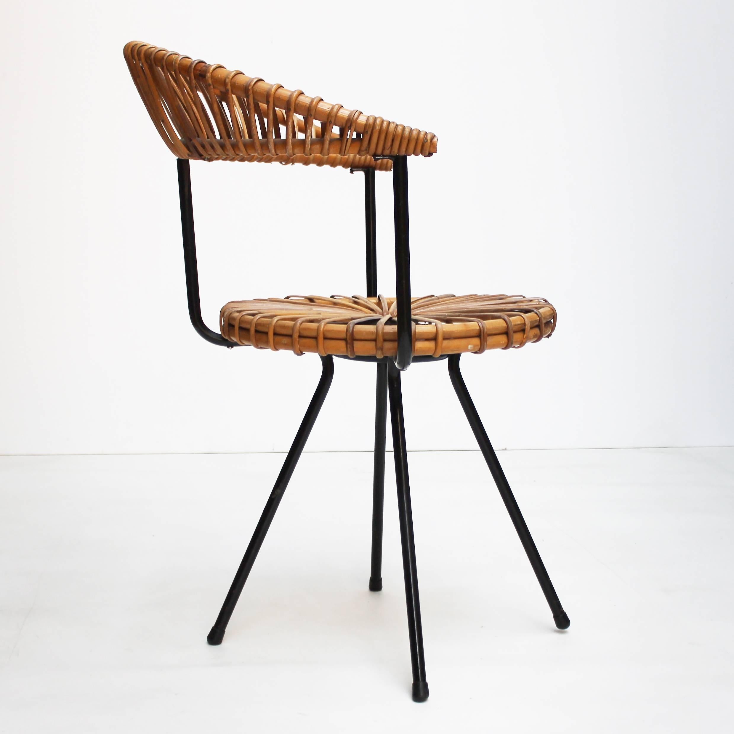Dutch Rattan Chair by Dirk Van Sliedregt for Rohe Holland