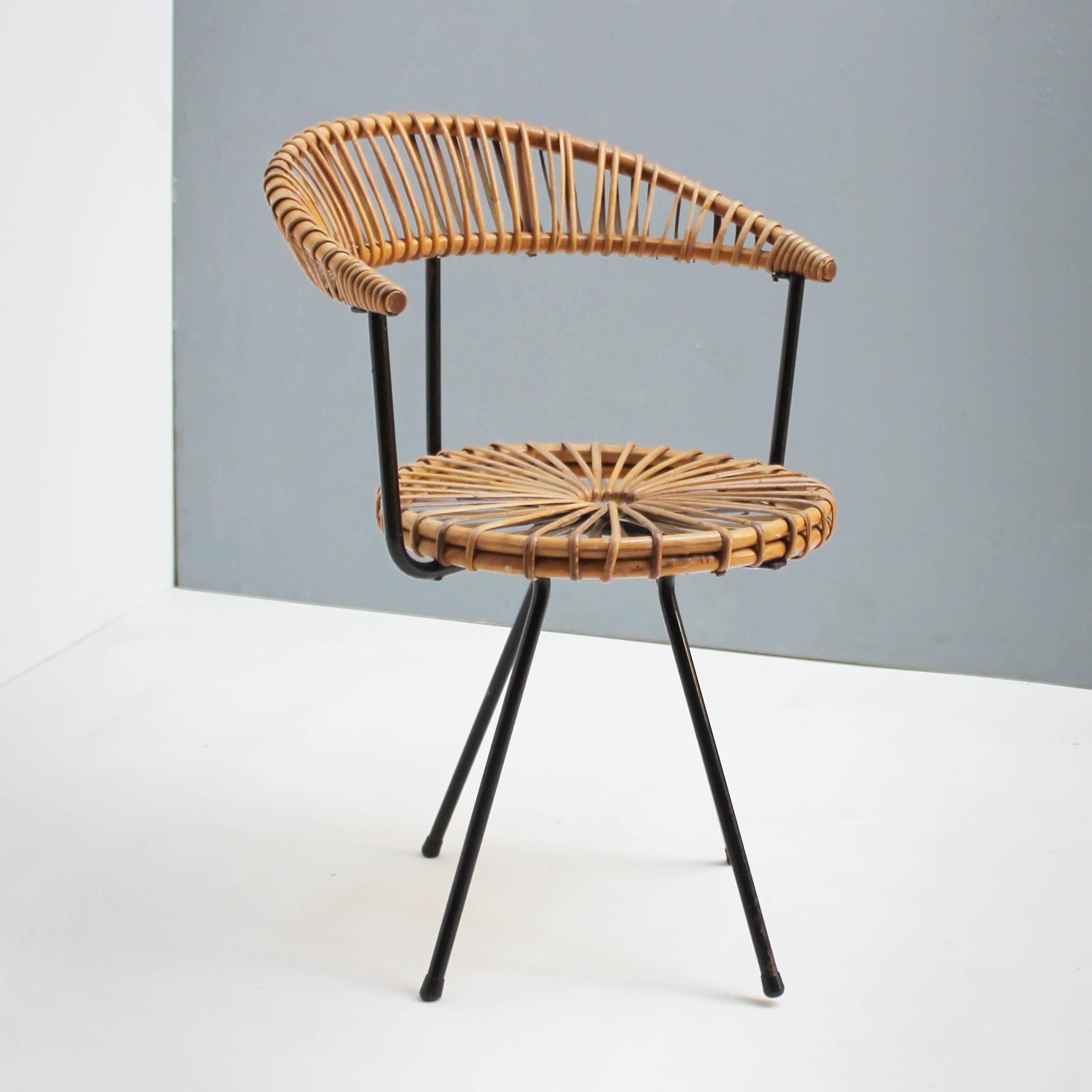 Lacquered Rattan Chair by Dirk Van Sliedregt for Rohe Holland