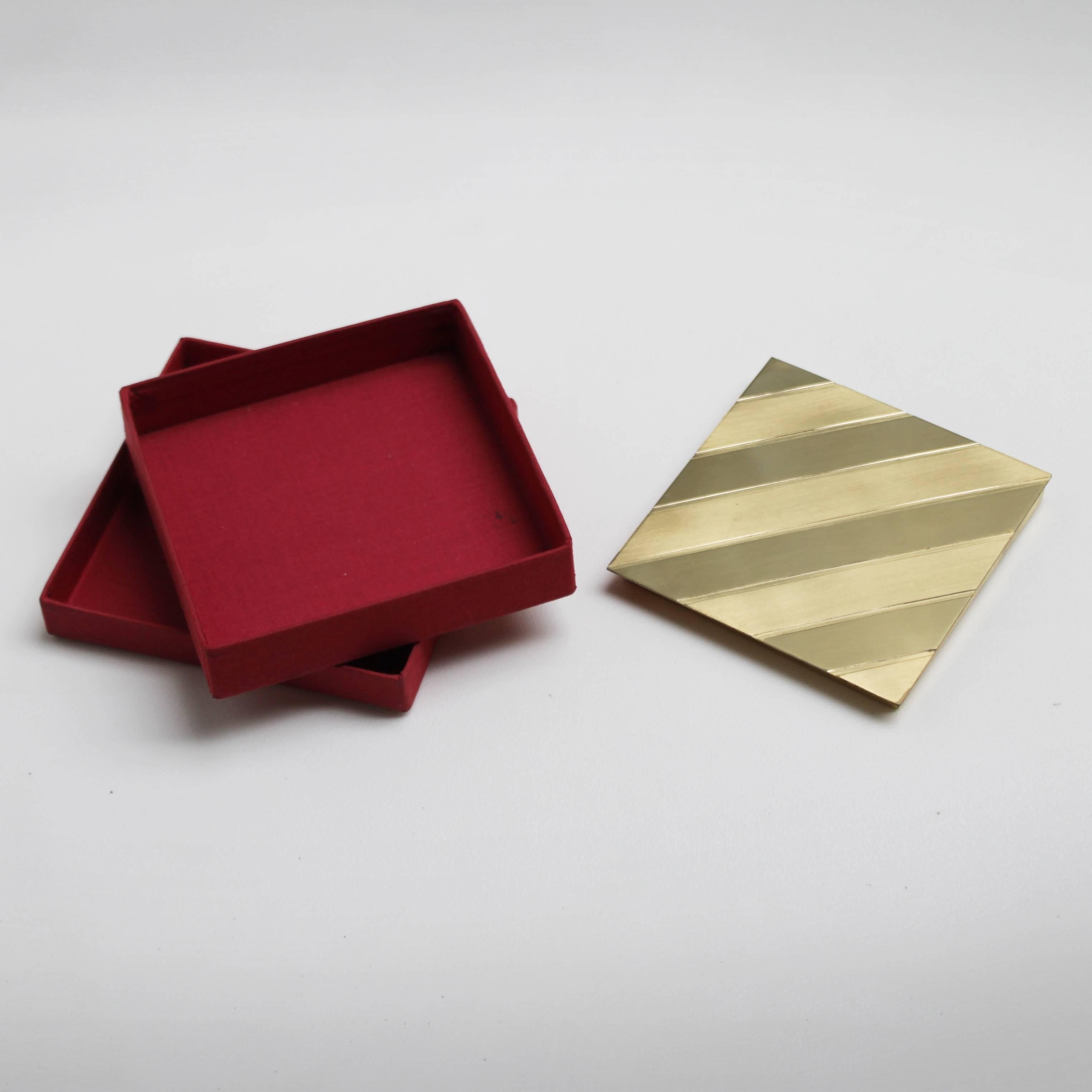 Brass Cigarette Case or Box by Gabriella Crespi, Signed 4