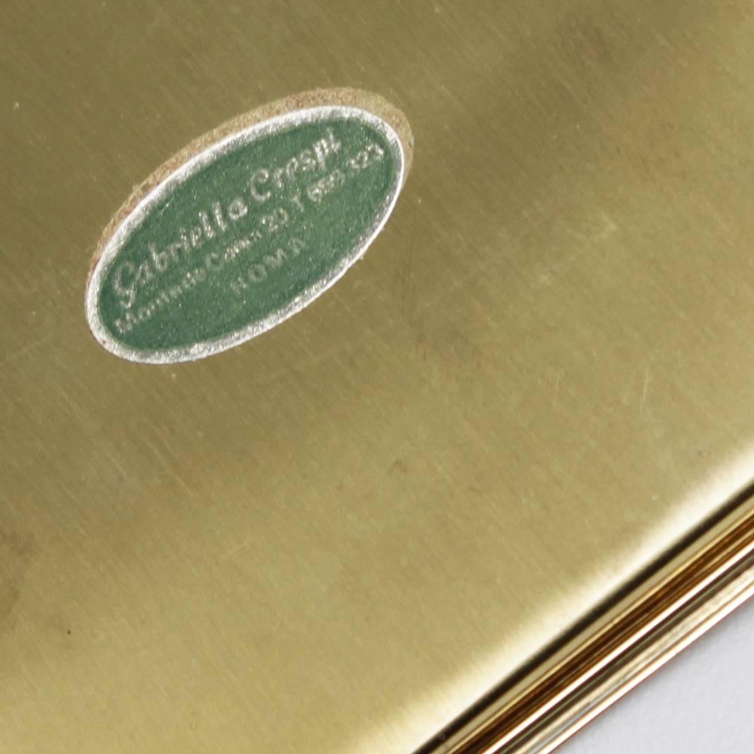 Brass Cigarette Case or Box by Gabriella Crespi, Signed 2
