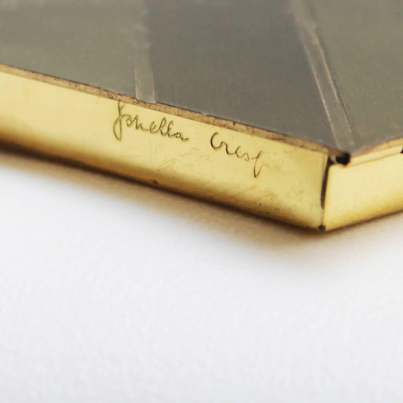 Brass Cigarette Case or Box by Gabriella Crespi, Signed 3