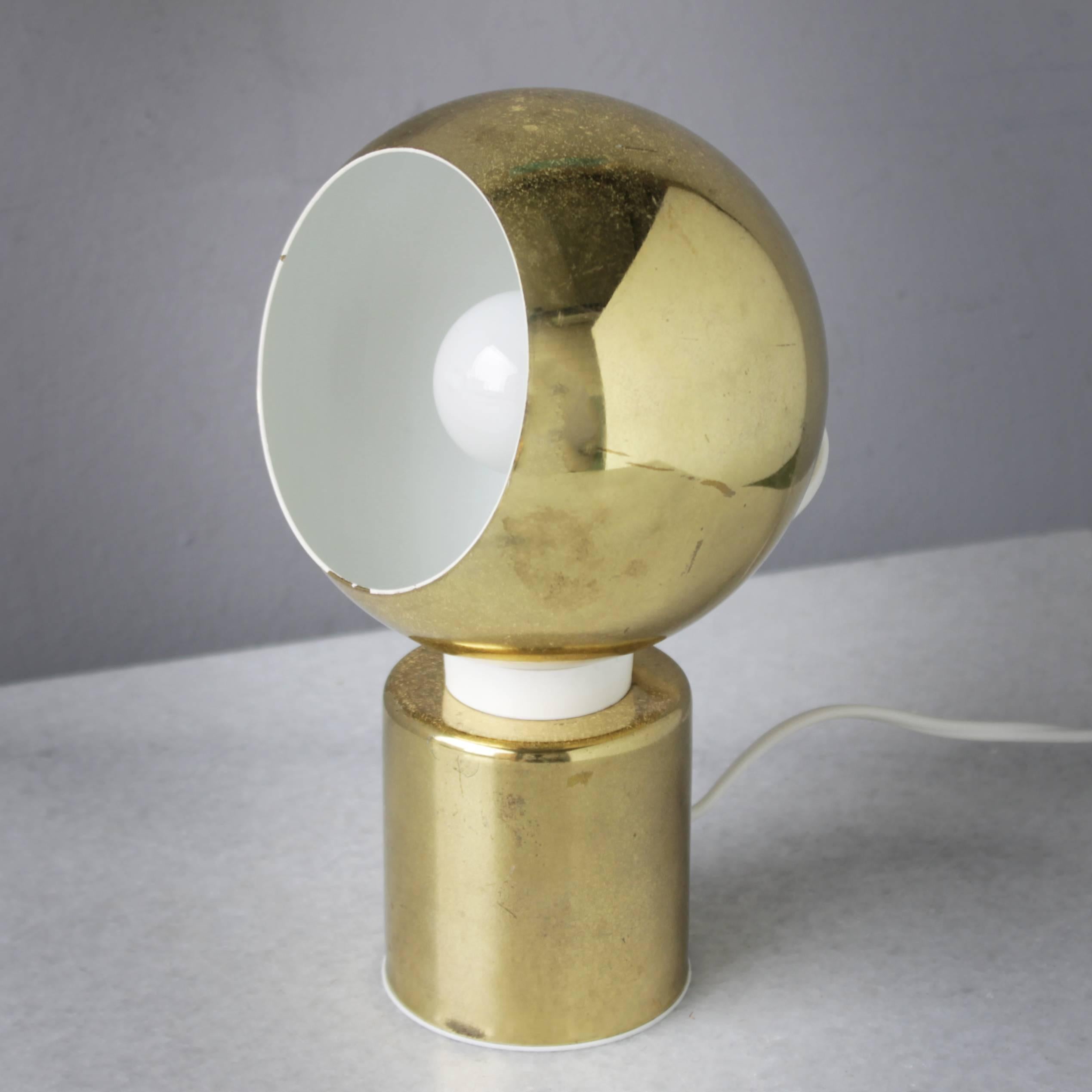 Mid-Century Modern Three Magnetic Brass Ball Lights by Reggiani
