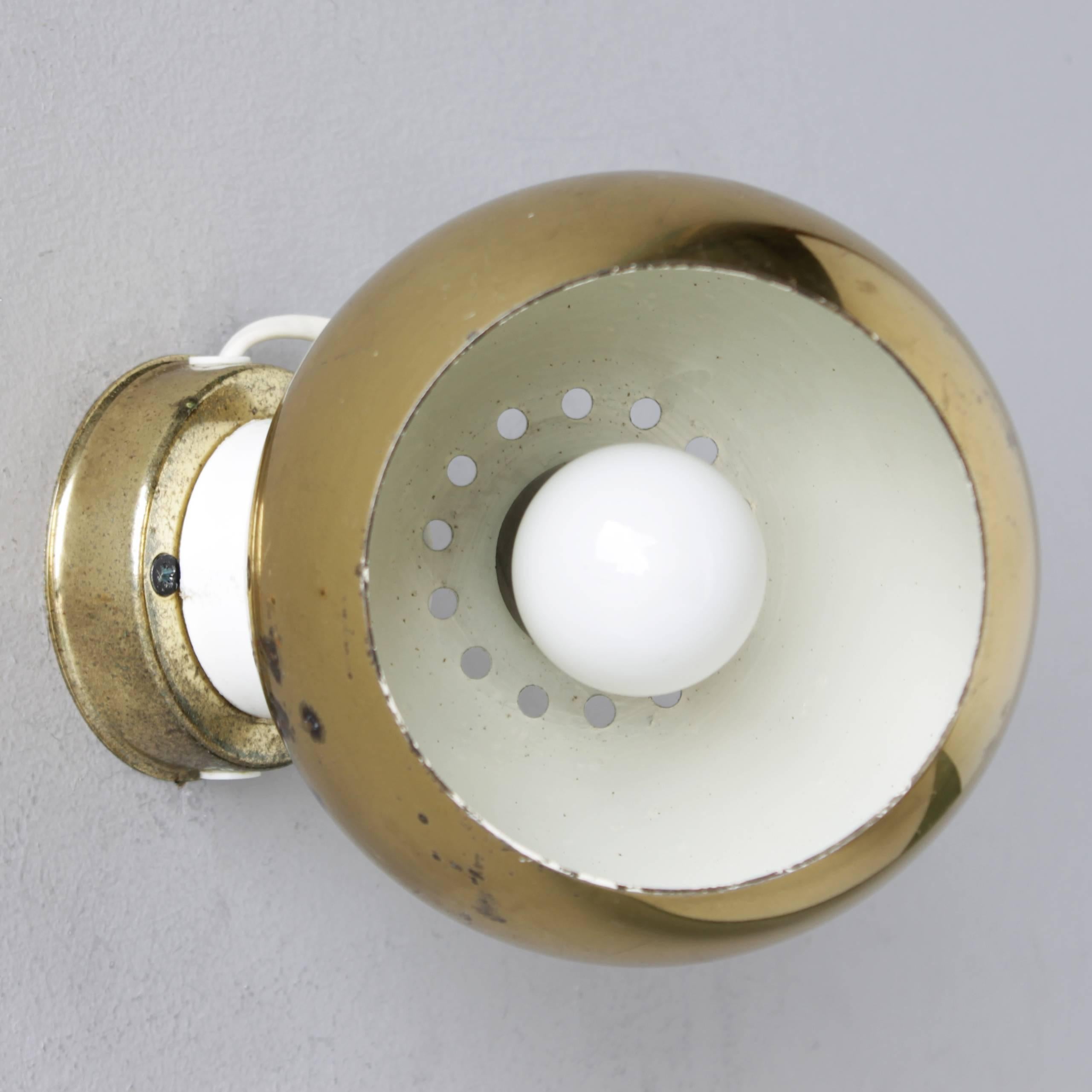 Italian Three Magnetic Brass Ball Lights by Reggiani