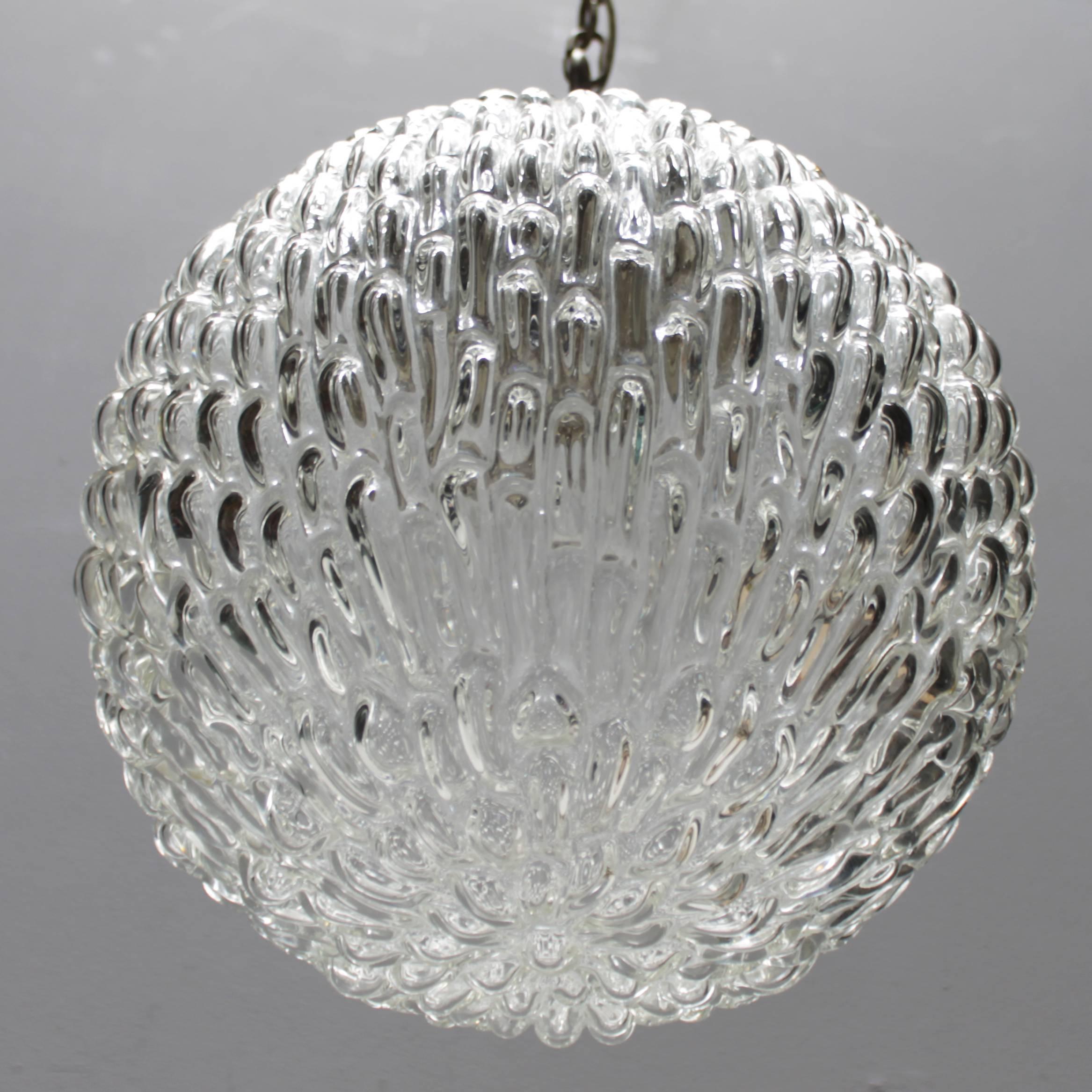 Late 20th Century Large Glass Pendant by Doria Germany For Sale