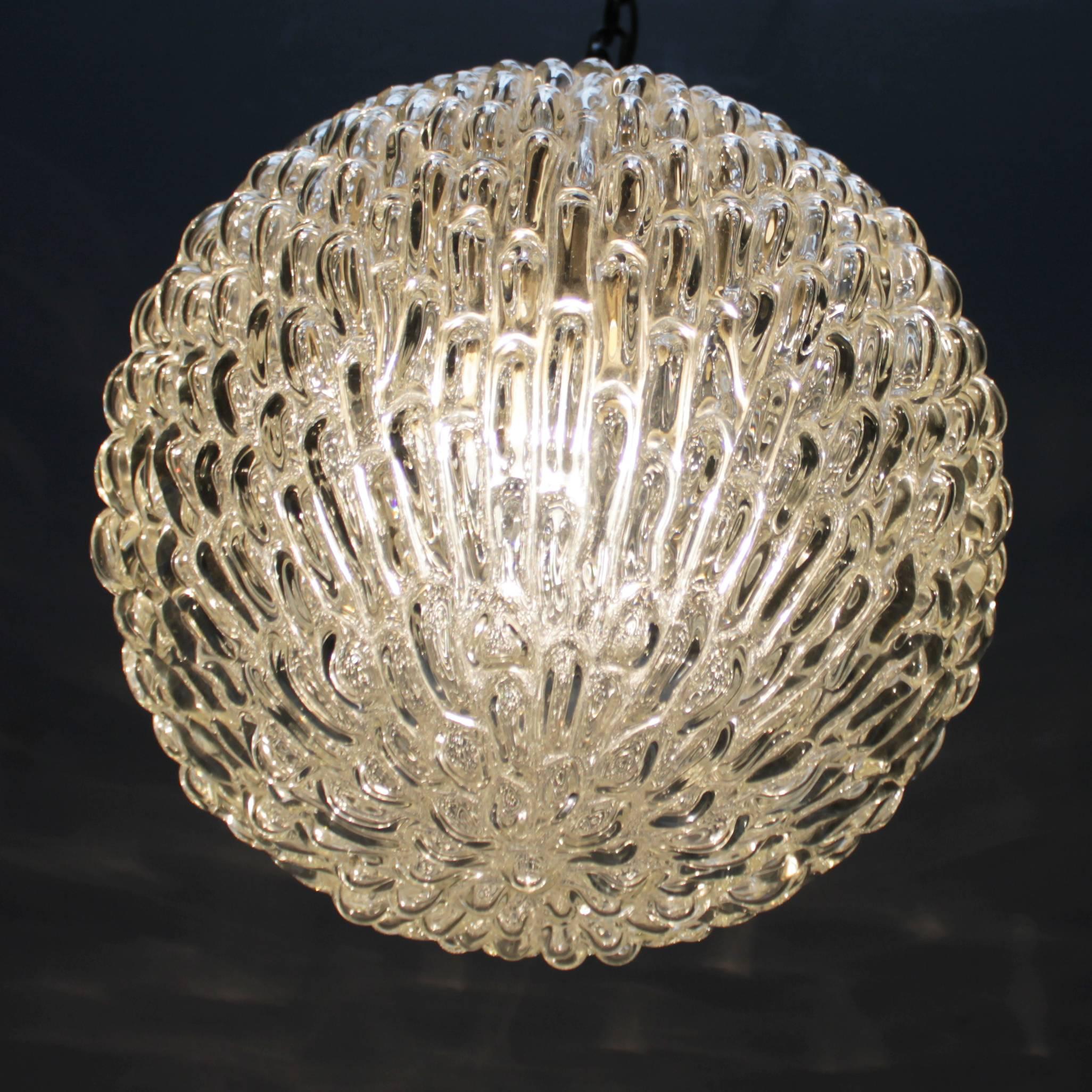 Large Glass Pendant by Doria Germany For Sale 1