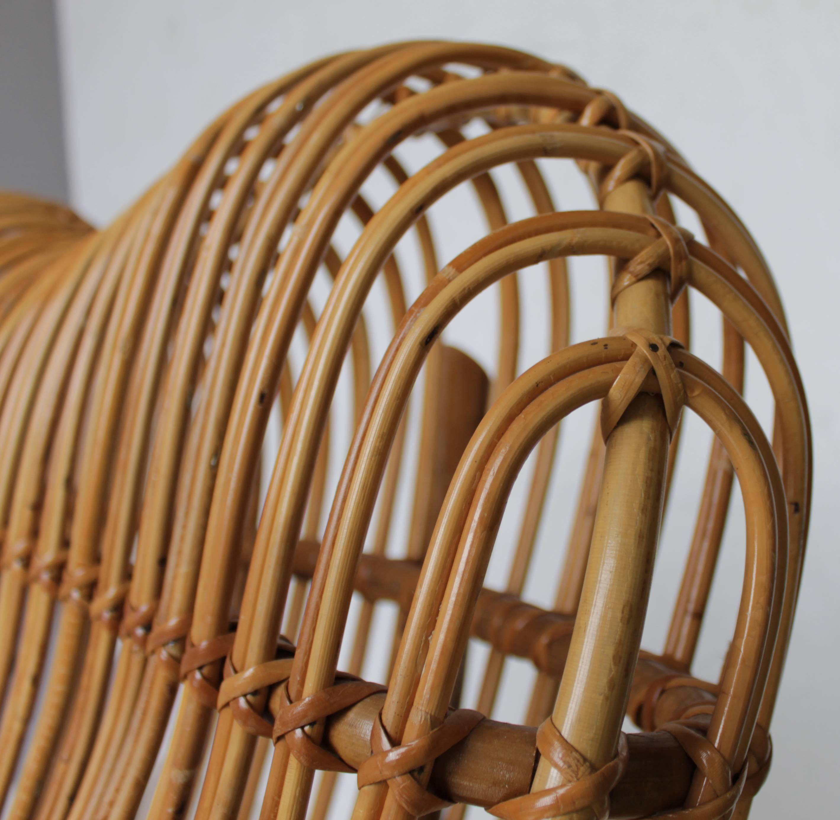 Rattan Gala by Franco Albini for Bonacina, Italy In Excellent Condition In JM Haarlem, NL