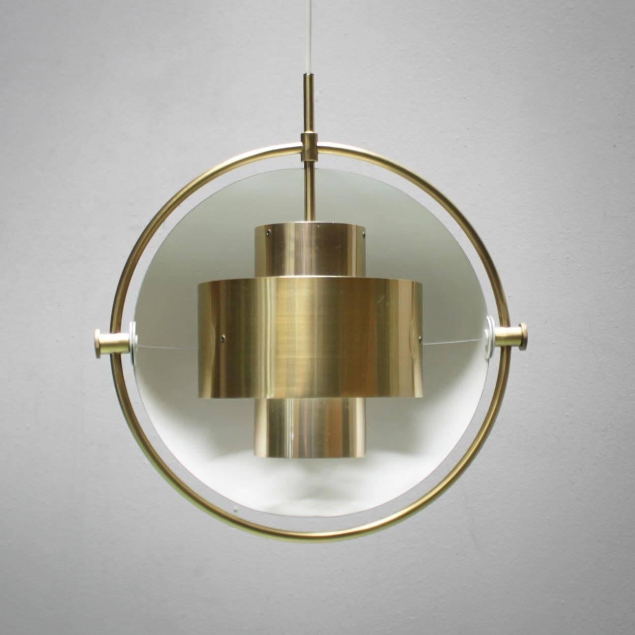 Brass Multi-Lite Pendant by Louis Weisdorf for Lyfa