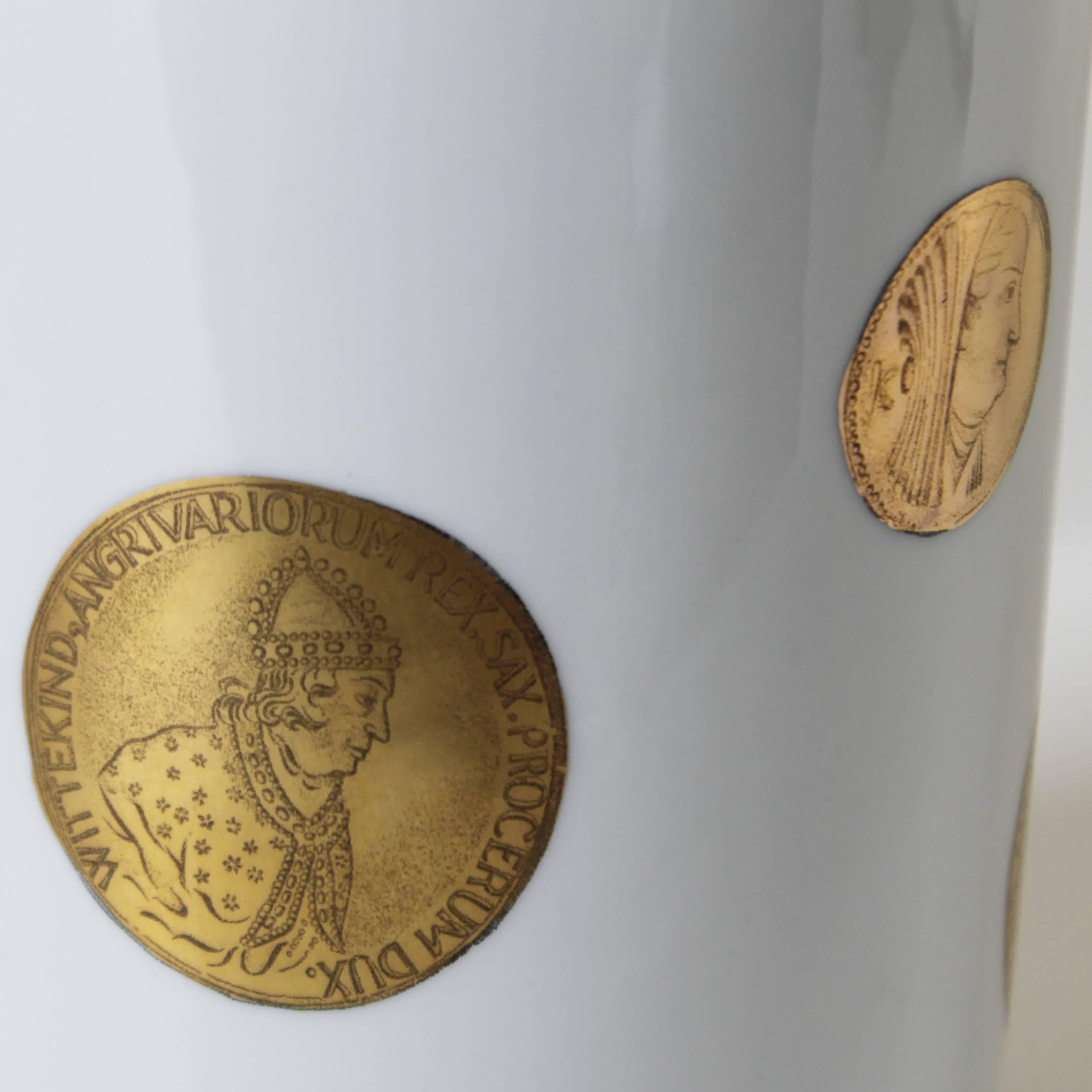 German Porcelain 'Golden Coins' Table Light For Sale