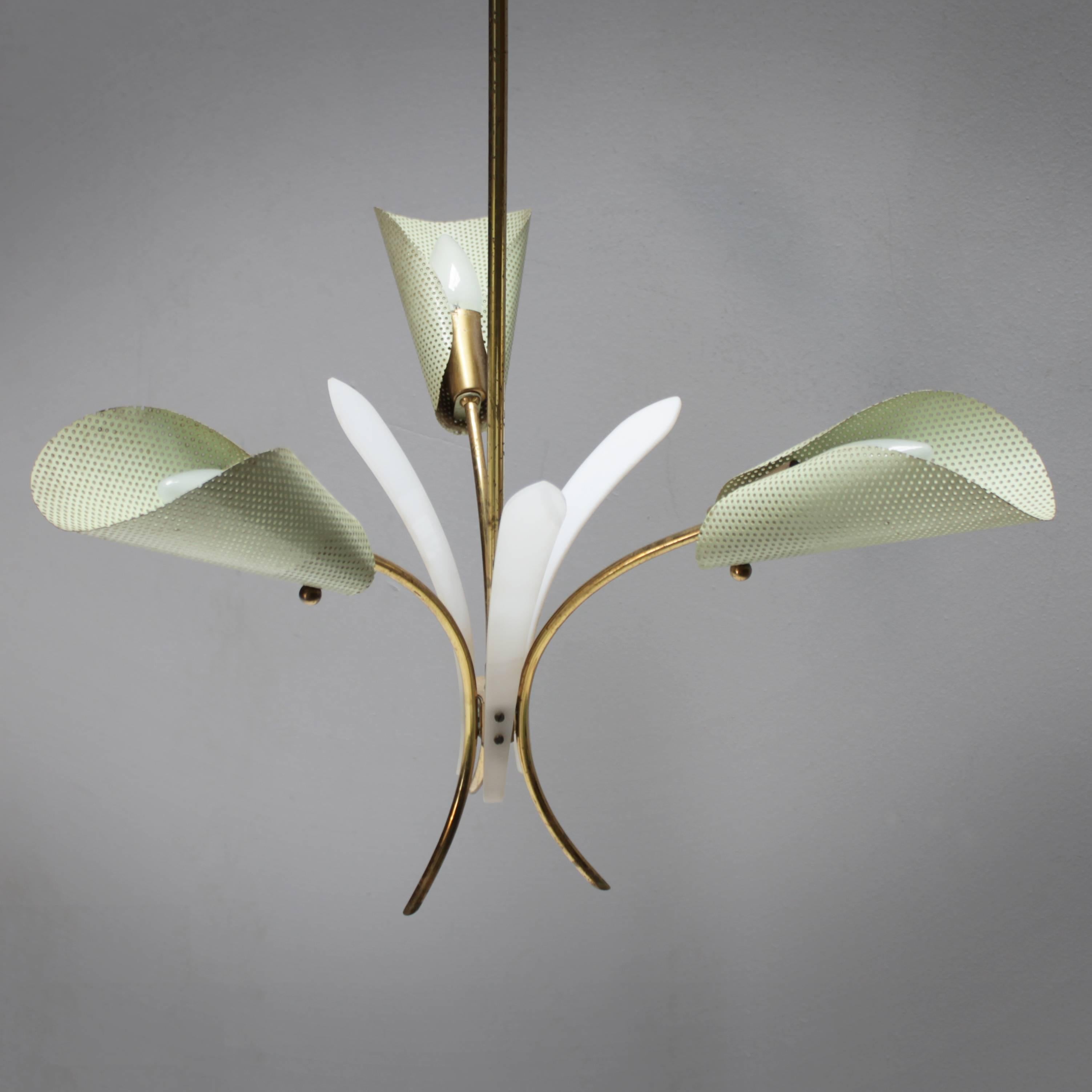 Mid-20th Century French Chandelier in the Style of Mathieu Mategot