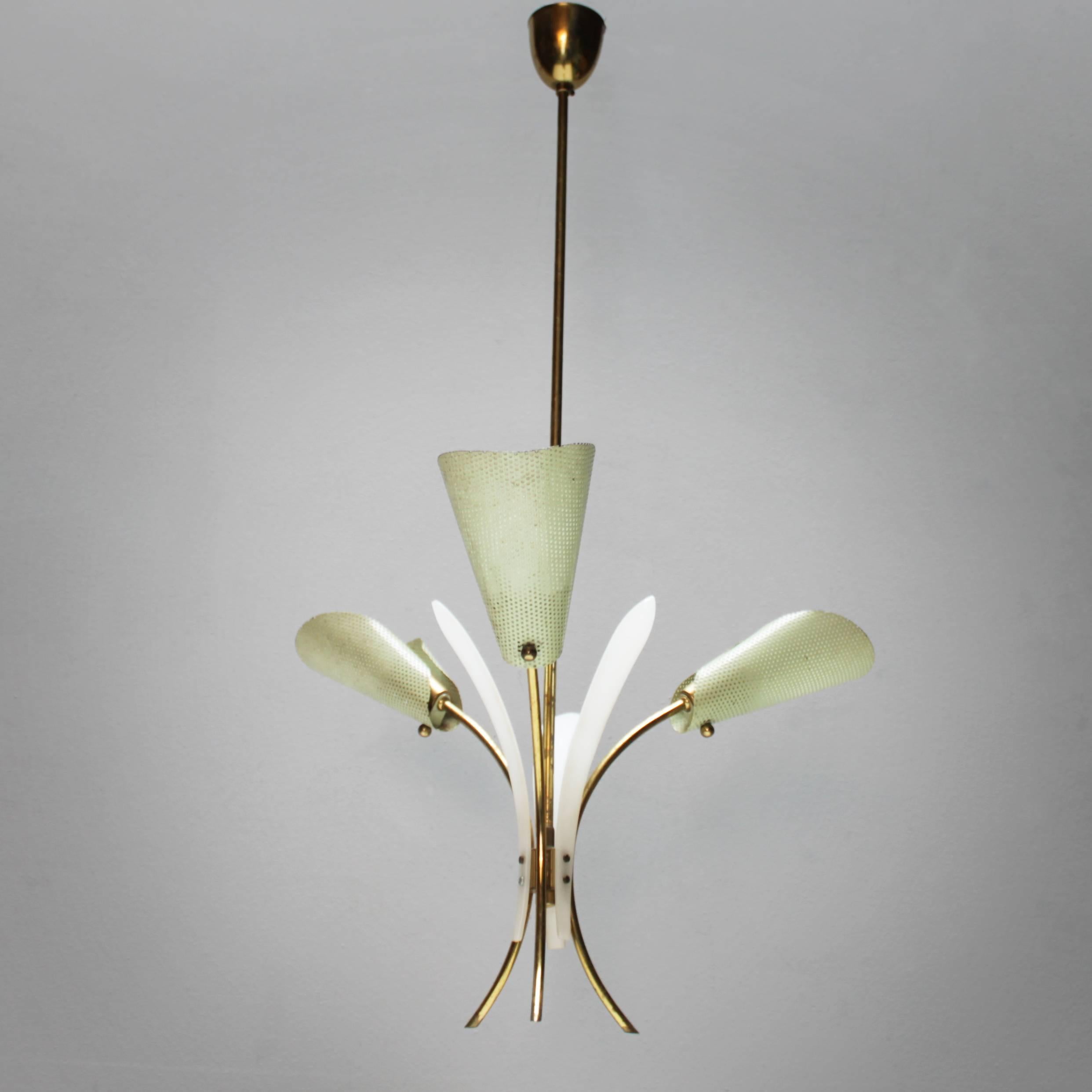 Mid-Century Modern French Chandelier in the Style of Mathieu Mategot