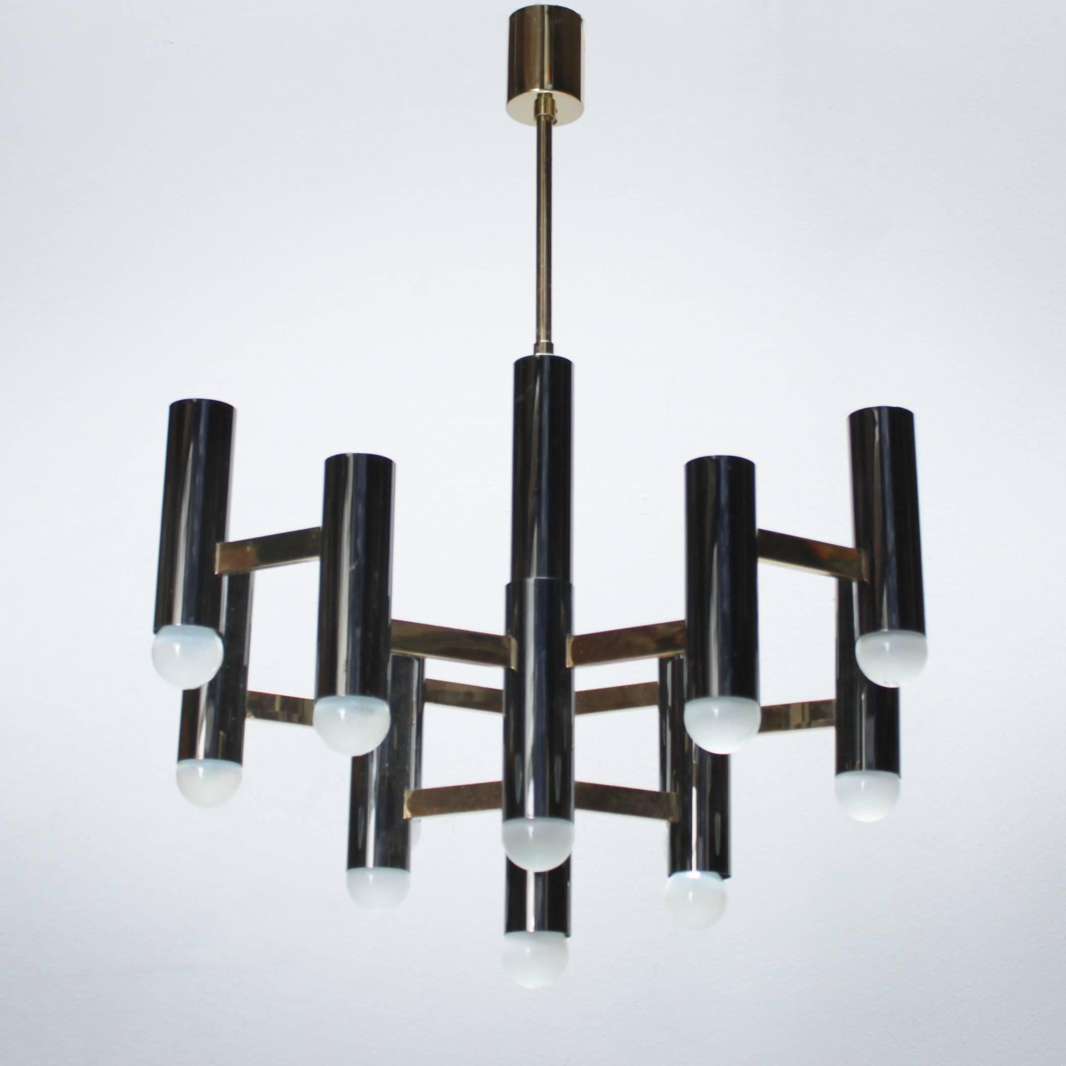 Italian Pair of Chandeliers by Sciolari for Boulanger