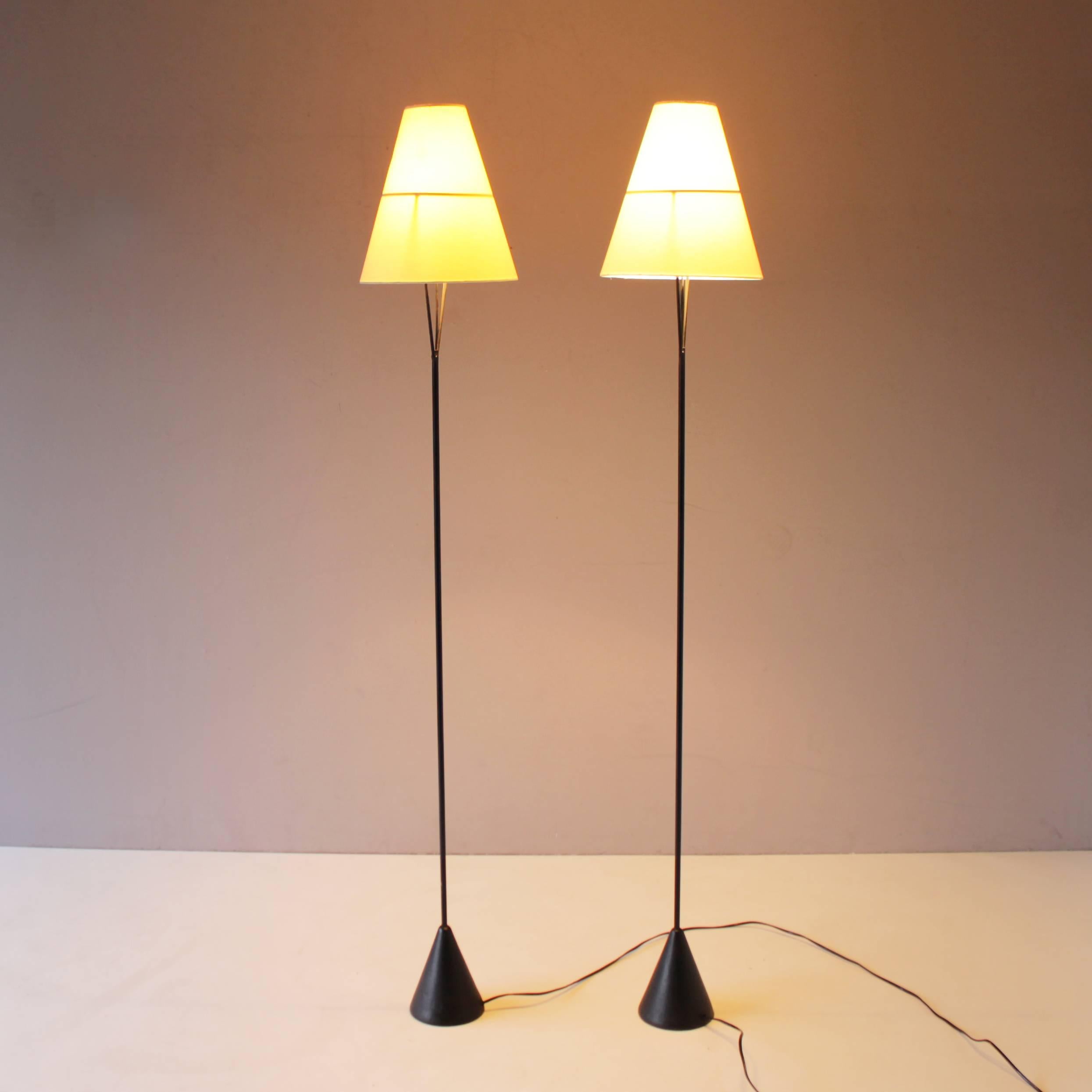 Lacquered Pair of Vice Versa Floor Lamps by Carl Auböck