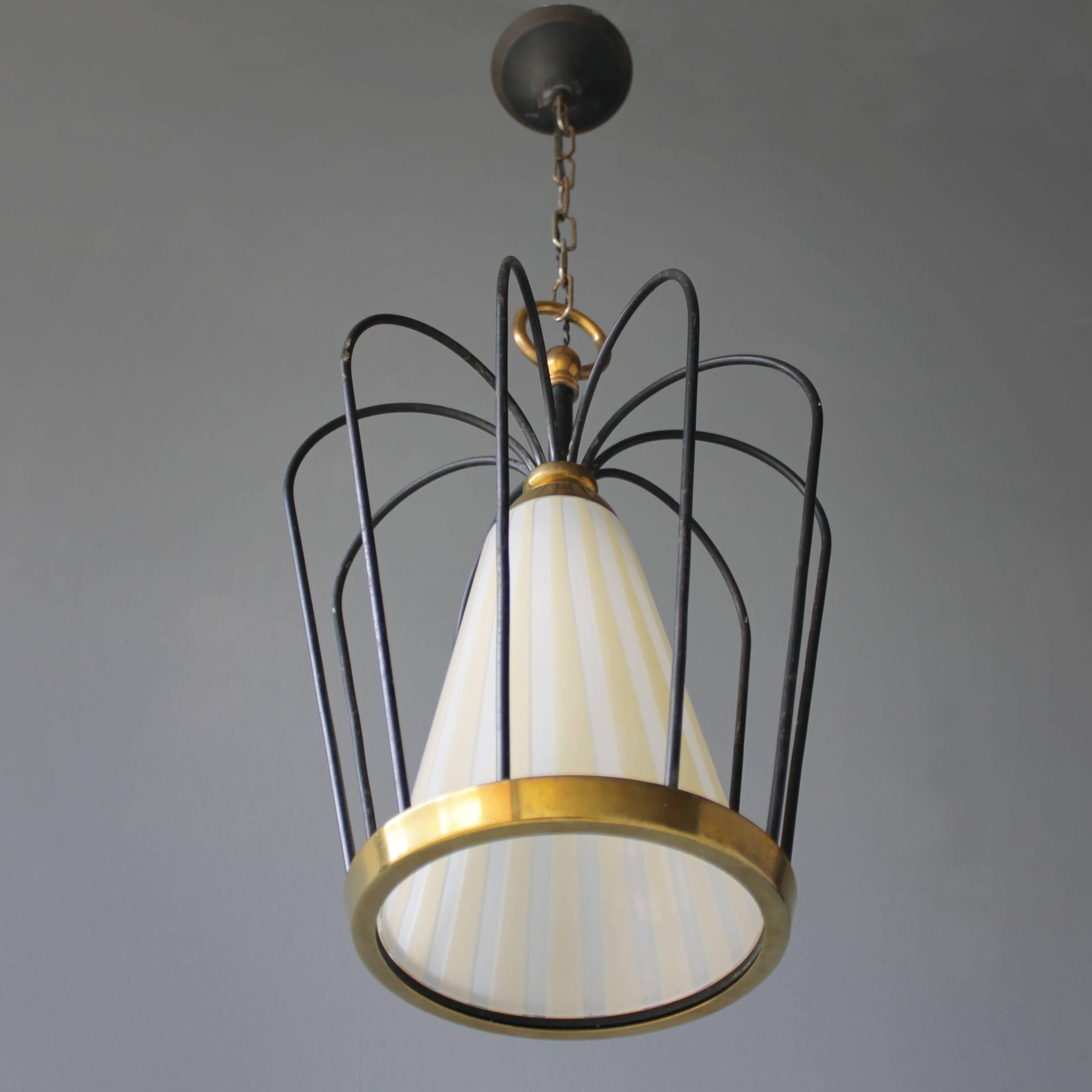 Mid-Century Modern Italian Pendant in the Style of Stilnovo