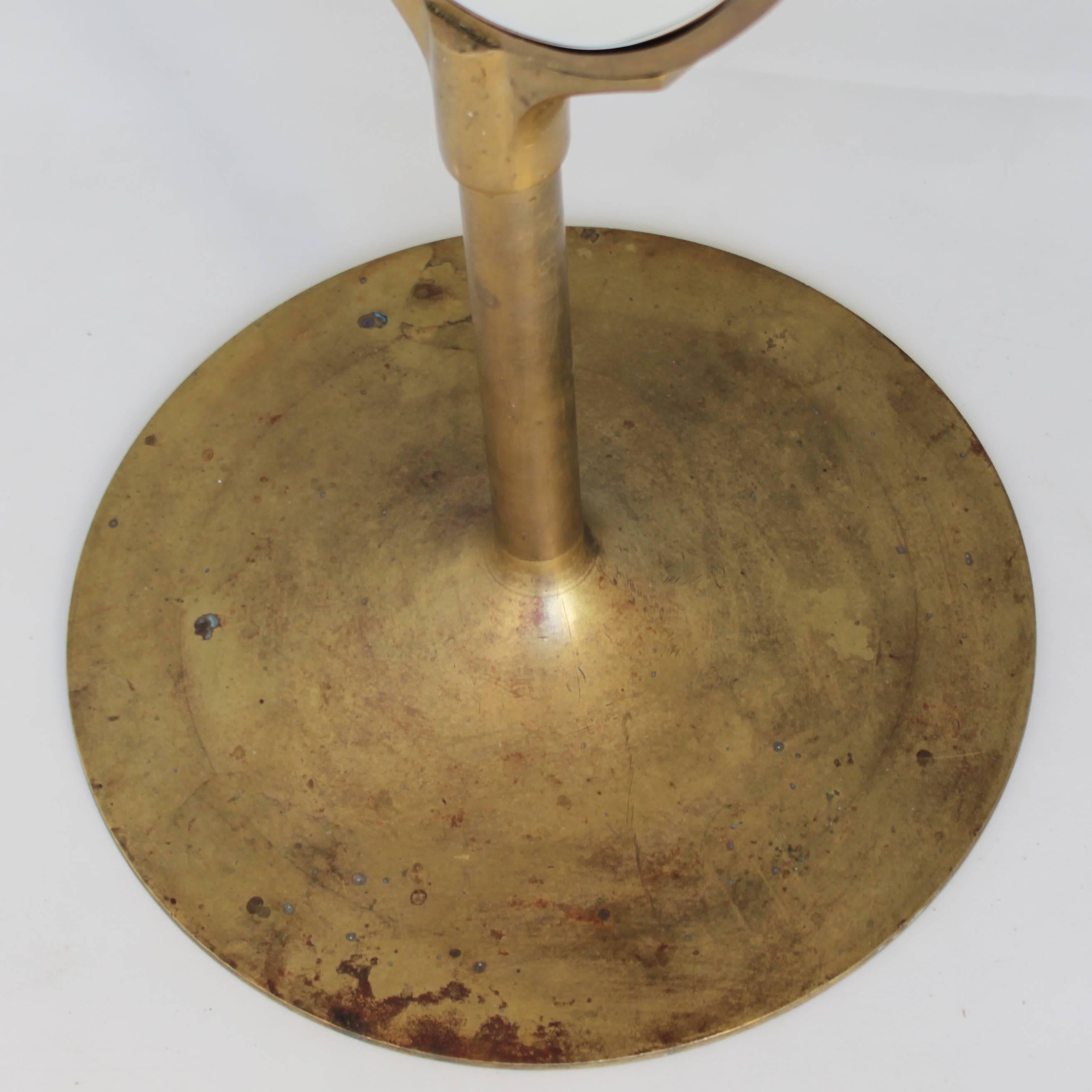 Oval Dressing Mirror with a Brass Frame 1