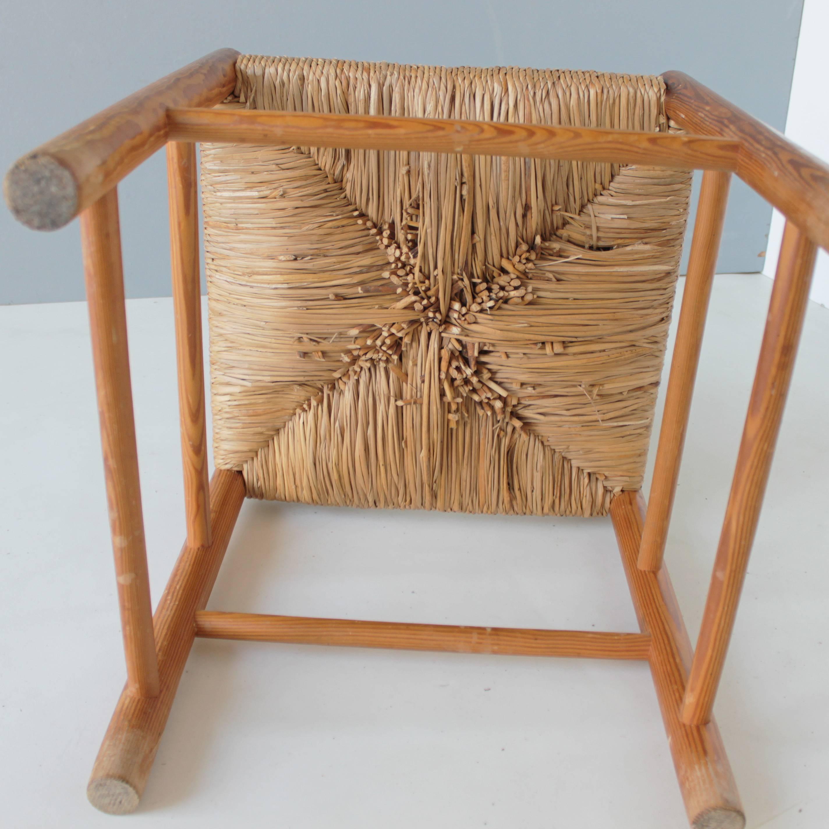 Set of Five Rush Chairs Attributed to Charlotte Perriand 1