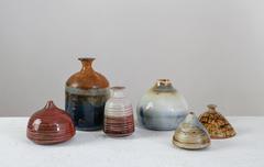 Franco Agnese Set of Six Ceramic Vases in Multi-Color, France, 1960s