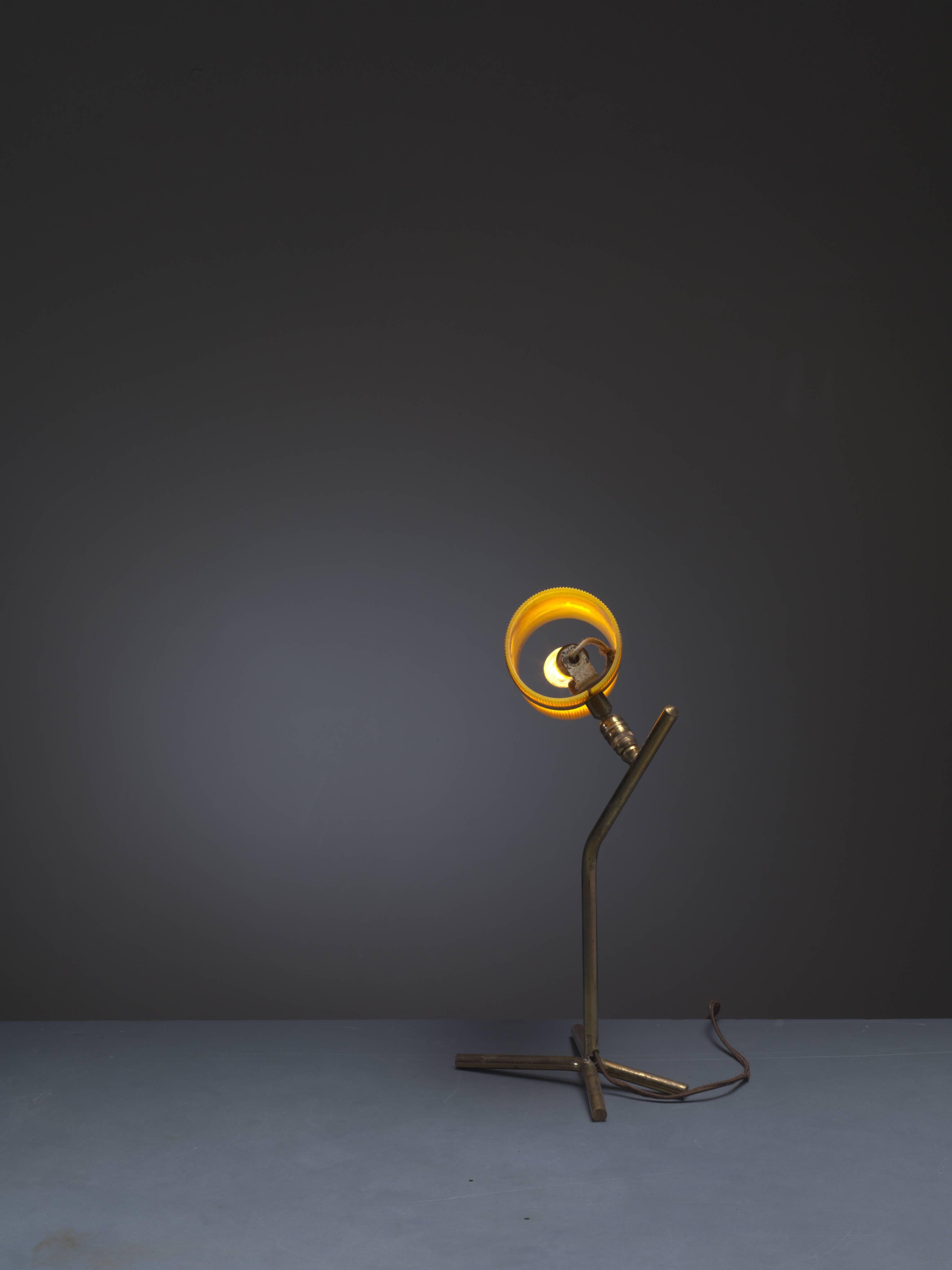 French Yellow Table Lamp, Boris Lacroix and Pierre Guariche, France, 1950s For Sale