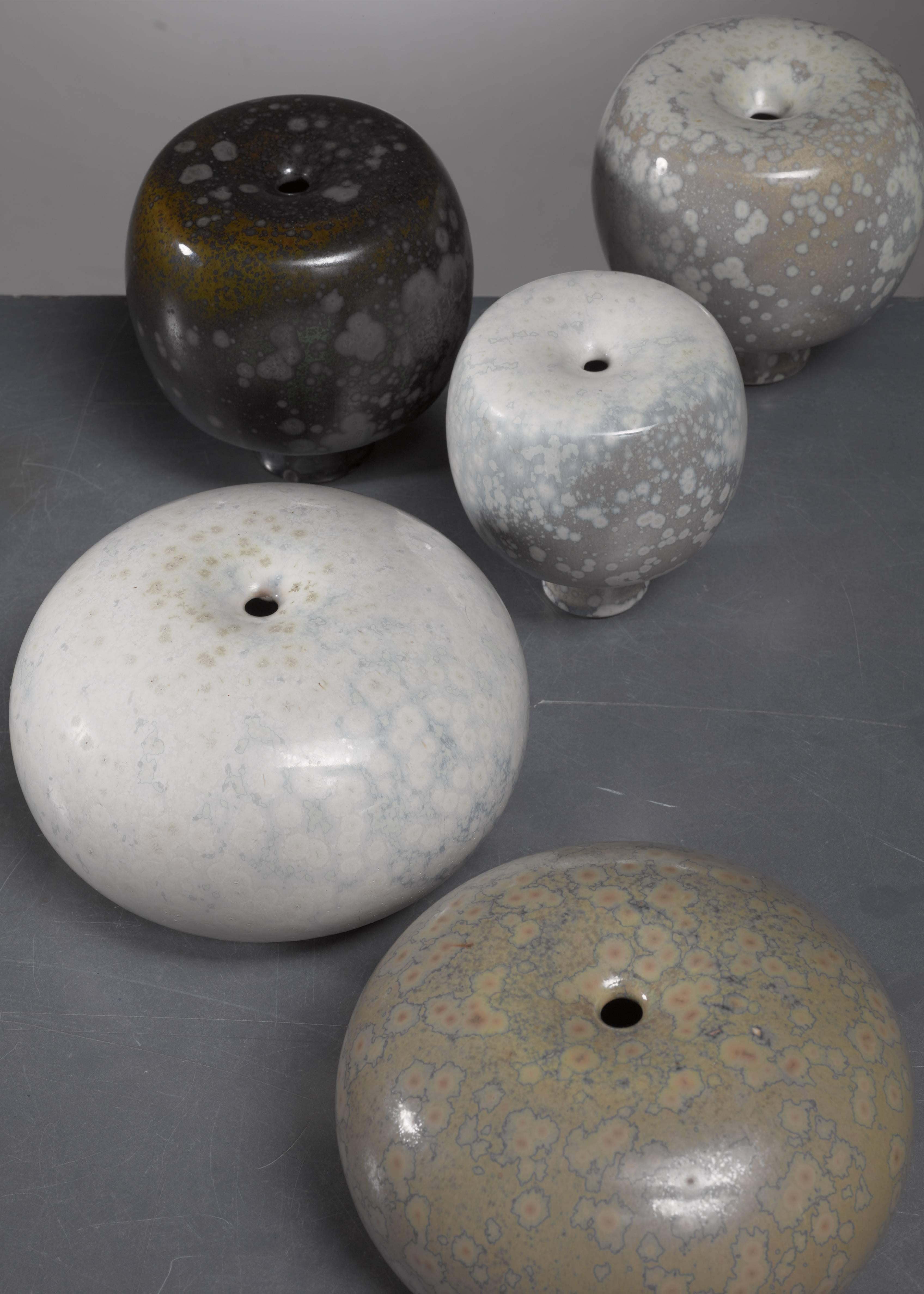 Willi Hornberger Set of Five Small Ceramic Vases, Germany, 1960s In Excellent Condition For Sale In Maastricht, NL