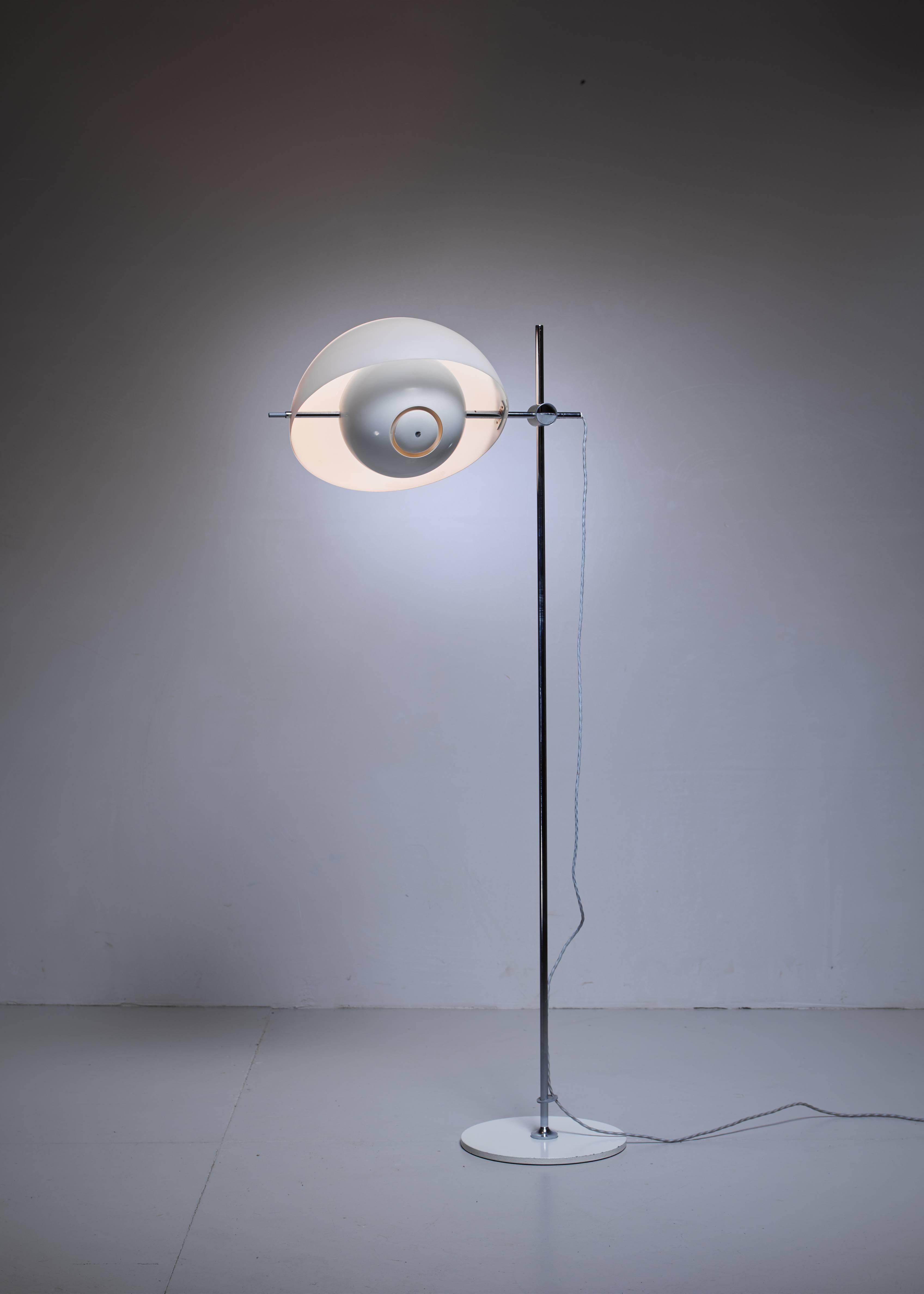 Mid-20th Century Baltensweiler Rare Floor Lamp, Switzerland, 1960s For Sale