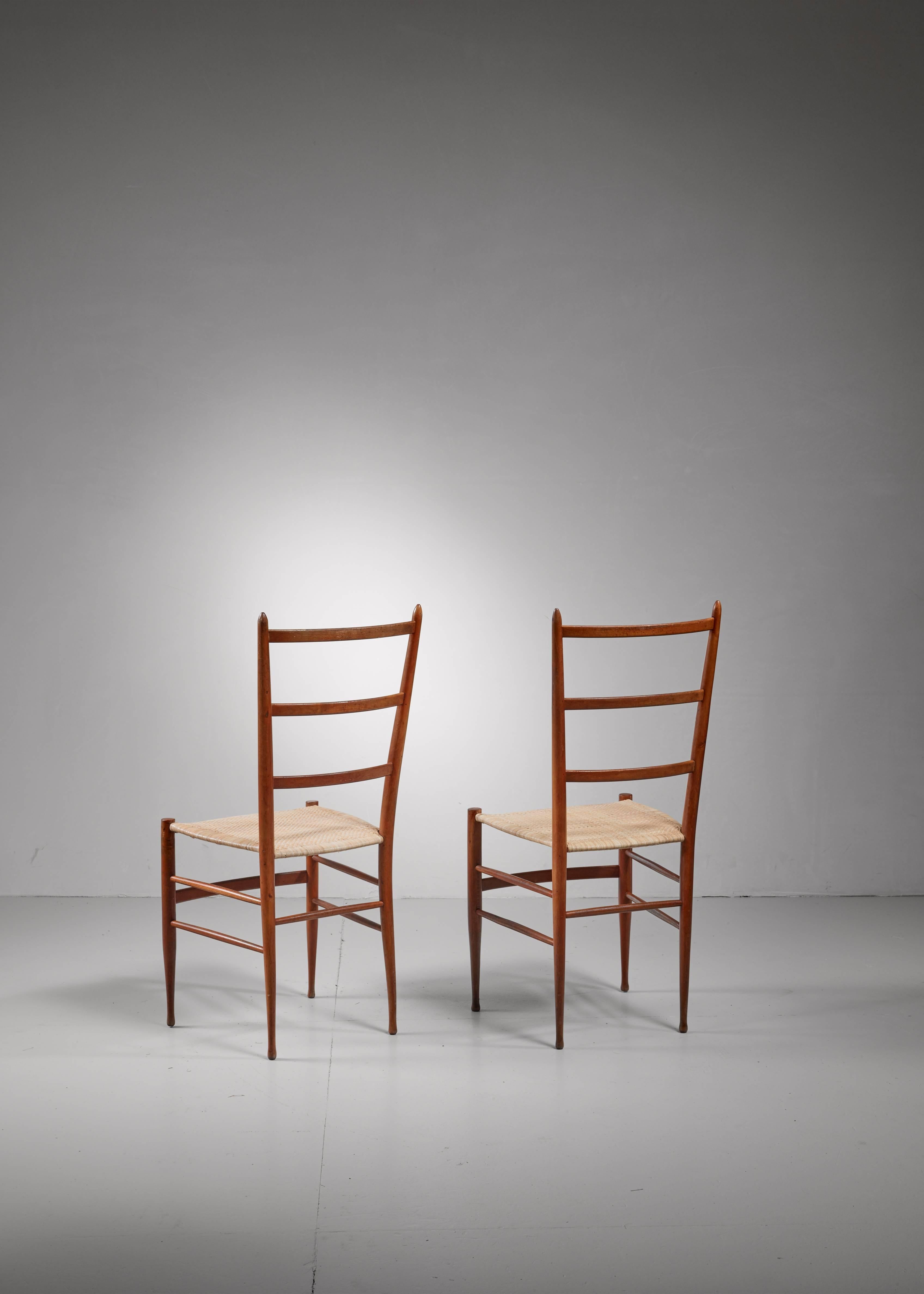 Mid-Century Modern Pair of Chiavari chairs, Italy