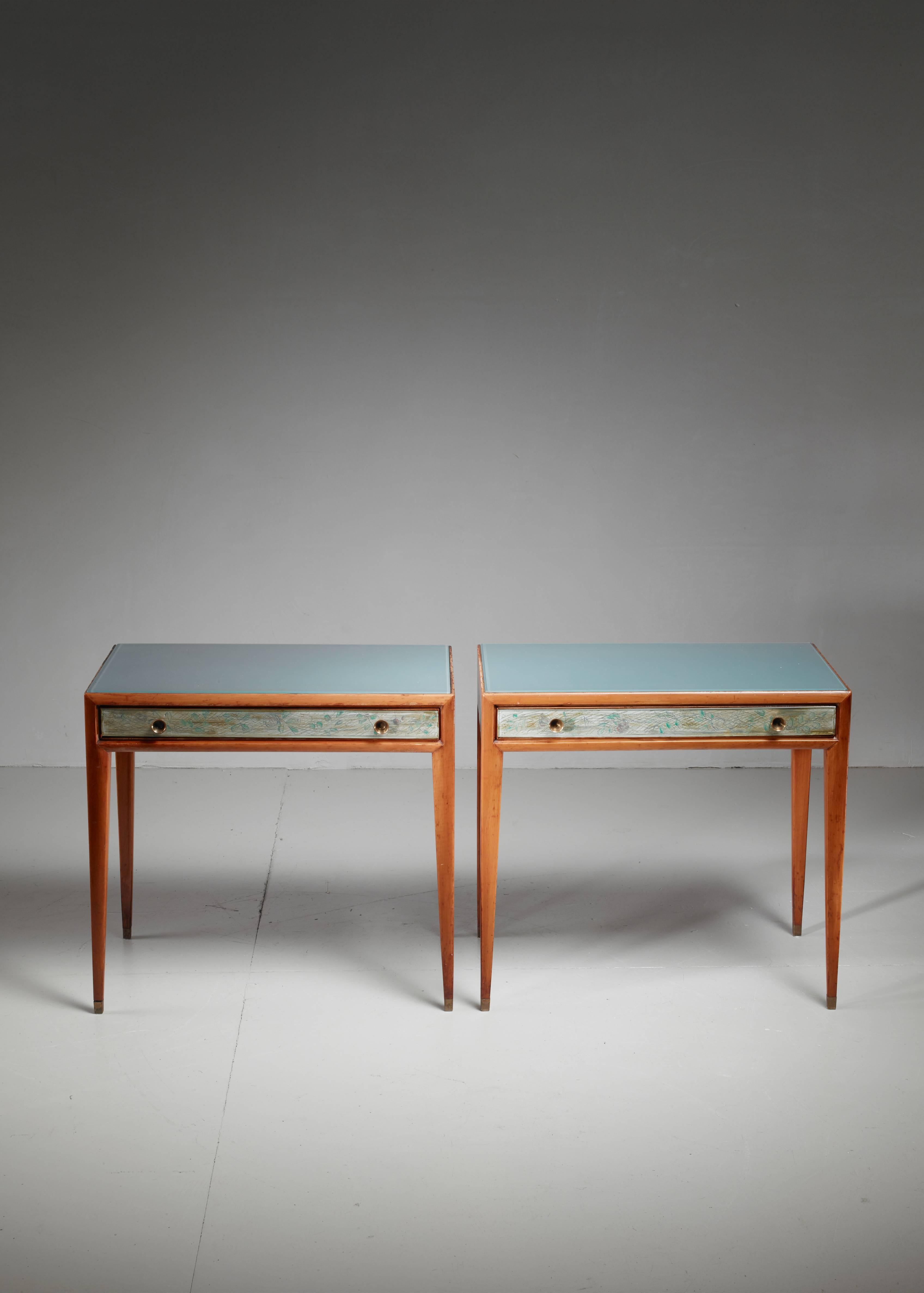 Modern Osvaldo Borsani Unique Pair of End Tables, Italy, 1930s