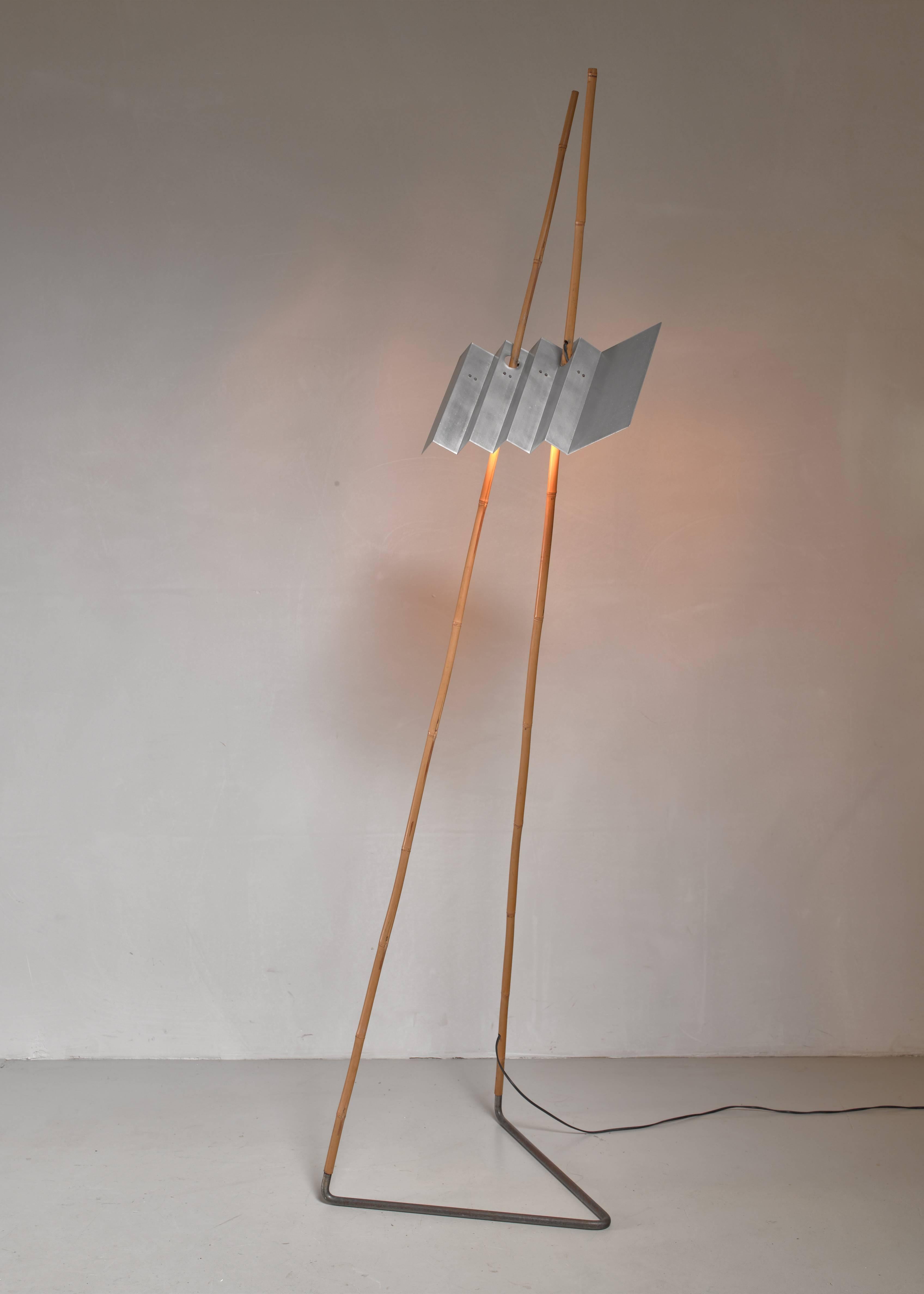Mid-Century Modern Rare Floor Lamp by Dutch Designer Anke Kamerman, 1980s For Sale