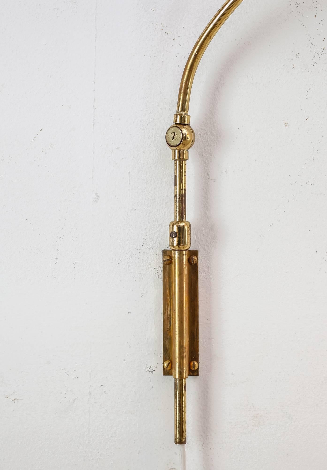 Brass Swiveling Wall Applique, Sweden, 1940s 1