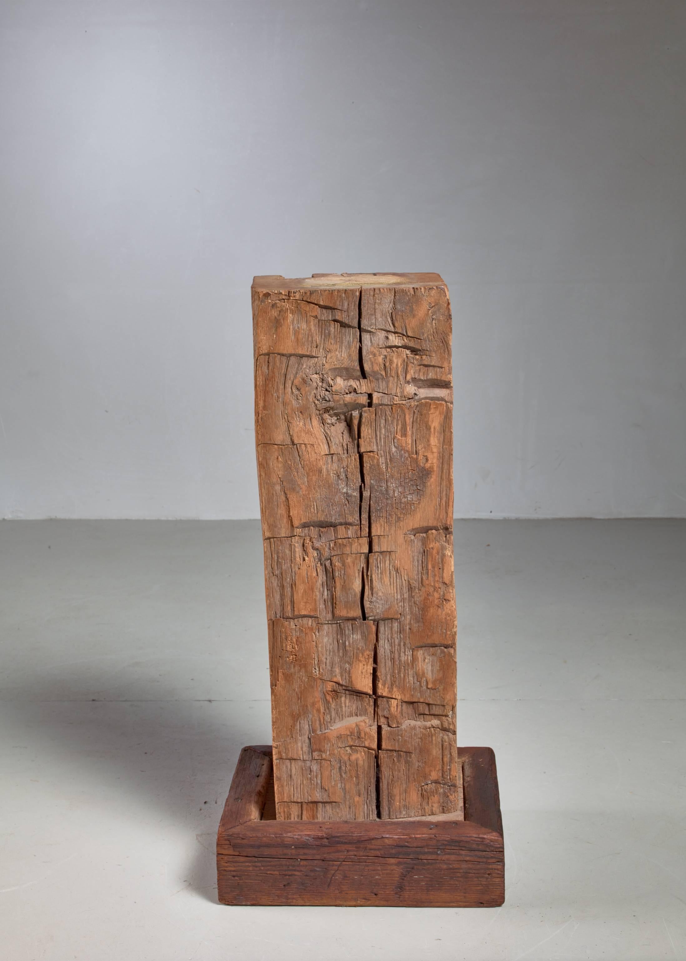 David Rogers Wooden Sculpture or Pedestal, USA, 1980s In Good Condition In Maastricht, NL