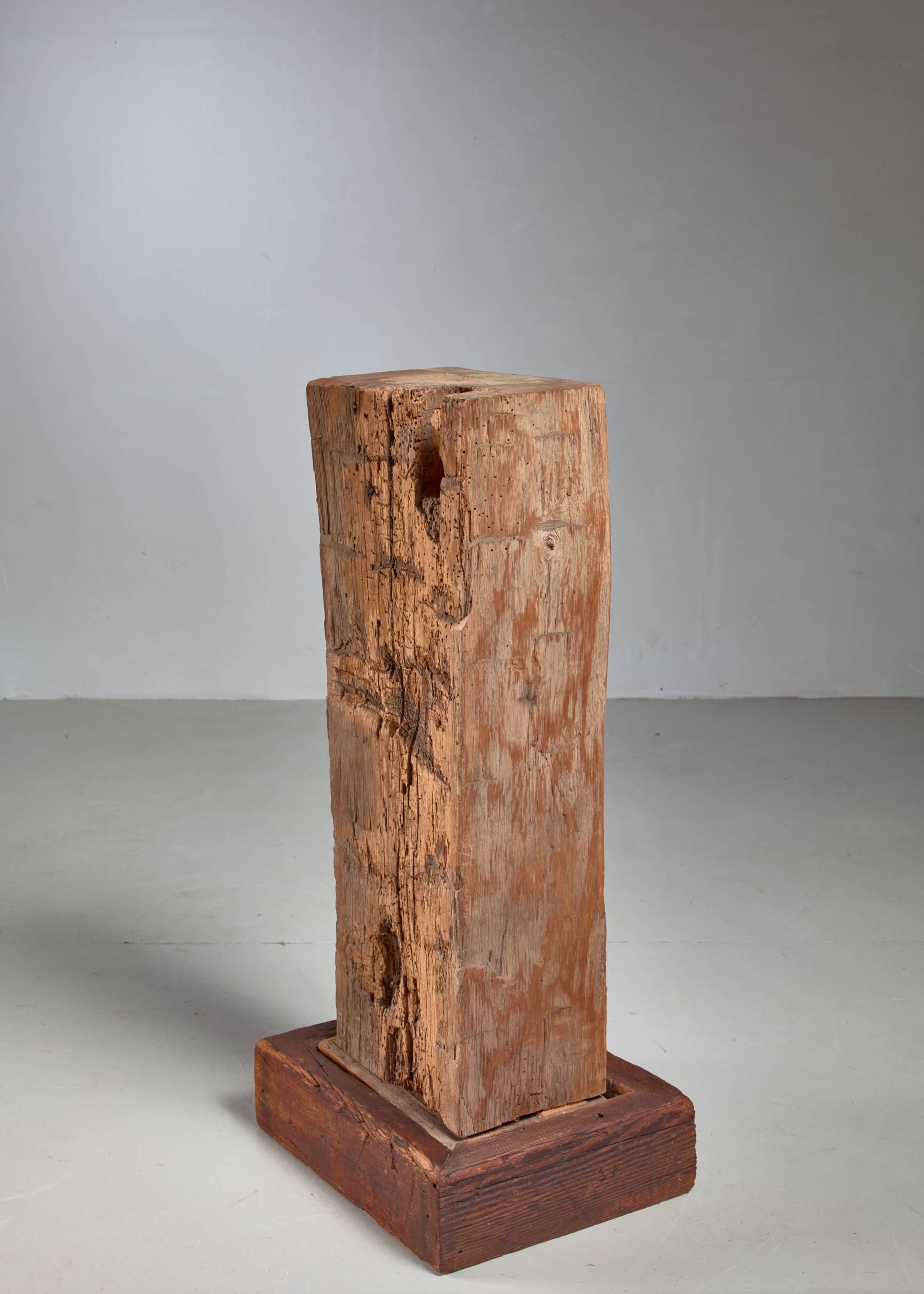 American Craftsman David Rogers Wooden Sculpture or Pedestal, USA, 1980s