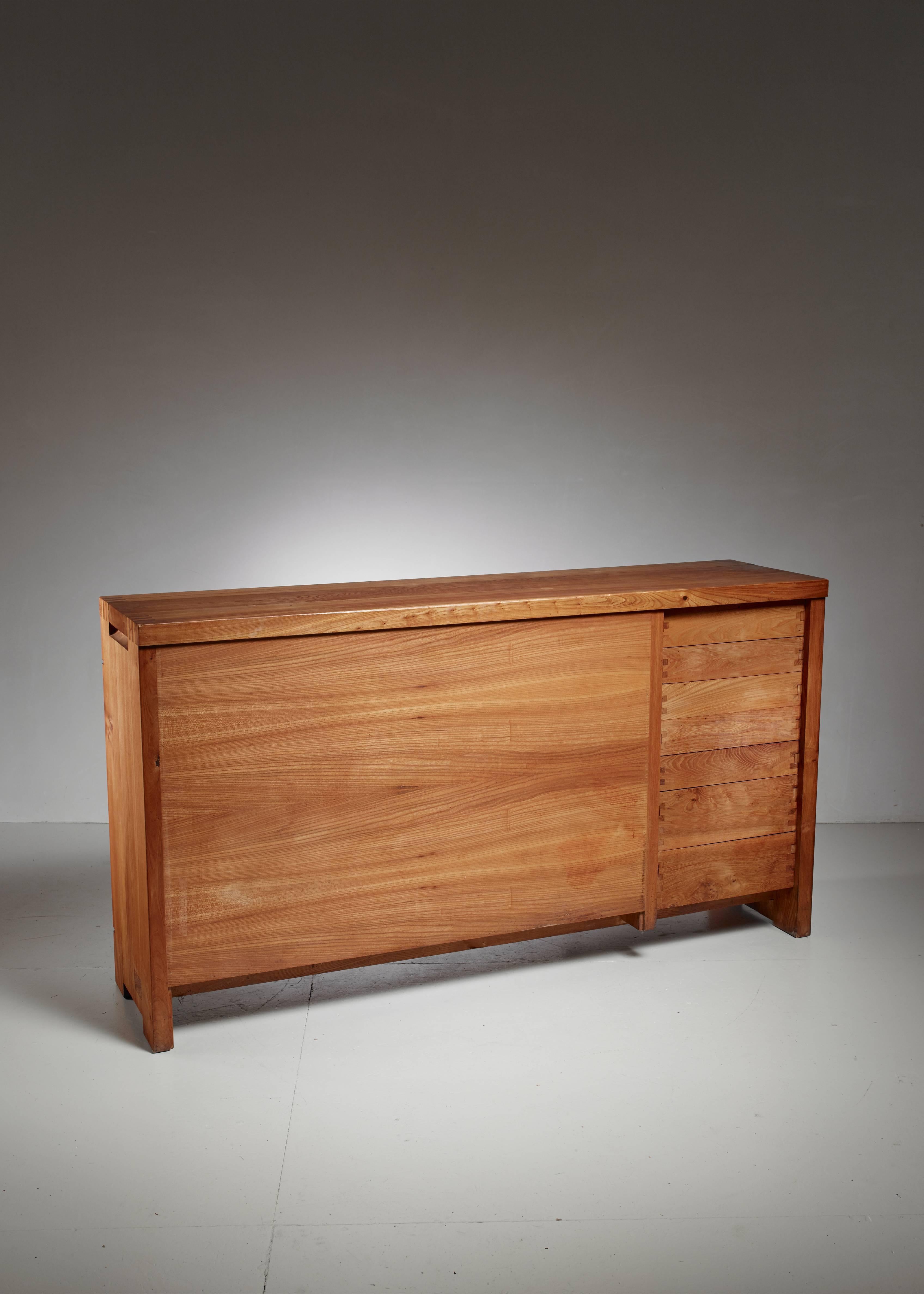 Pierre Chapo Custom-Made Freestanding Sideboard, France, 1960s For Sale 1