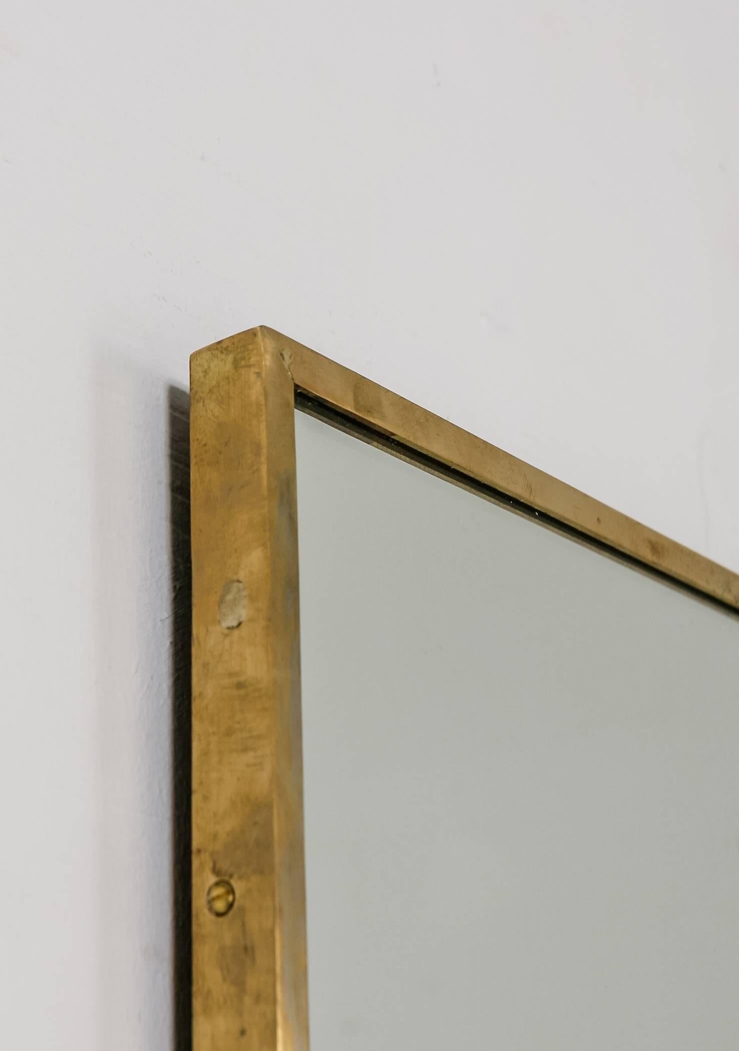 brass mirror large