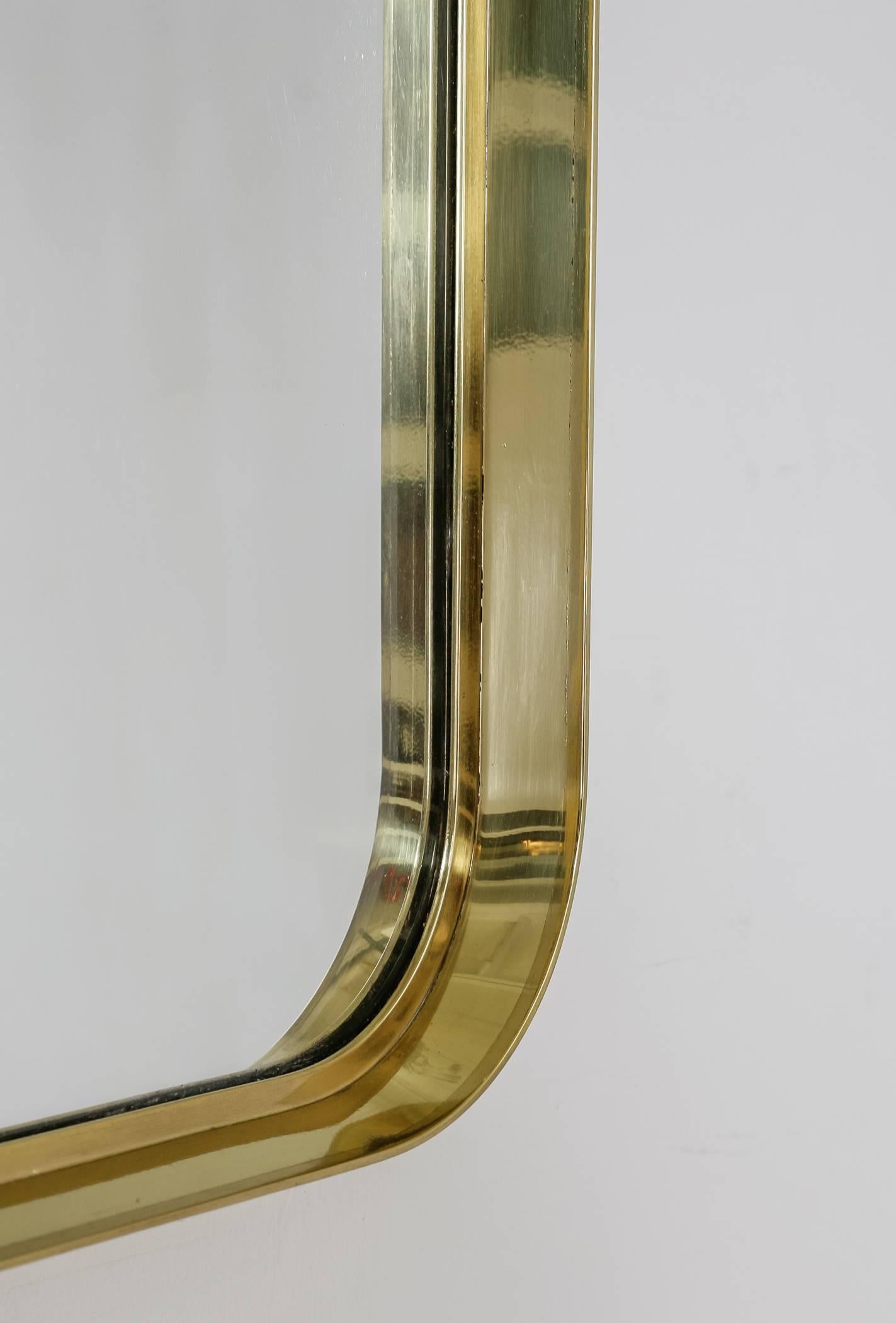 rectangular brass mirror