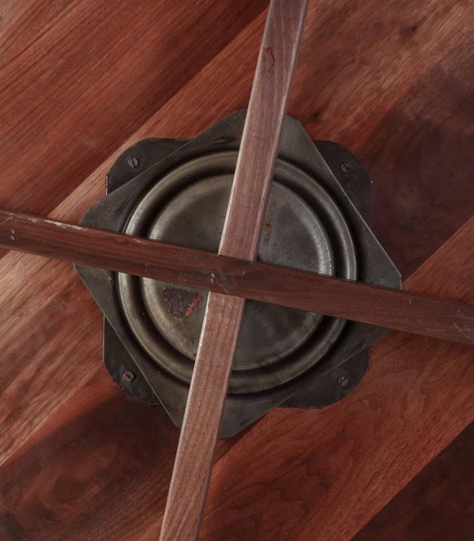 Arden Riddle Rotating Walnut and Travertine Coffee Table, USA, 1969 For