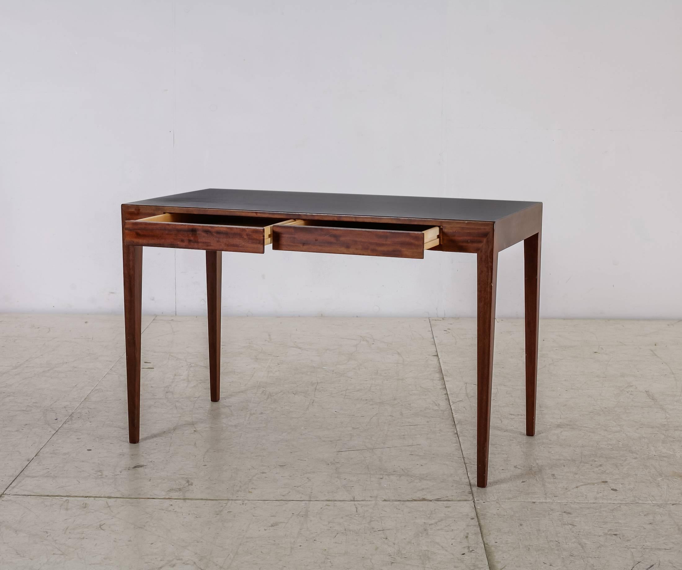 Severin Hansen mahogany desk for Haslev, Denmark, 1960s 1