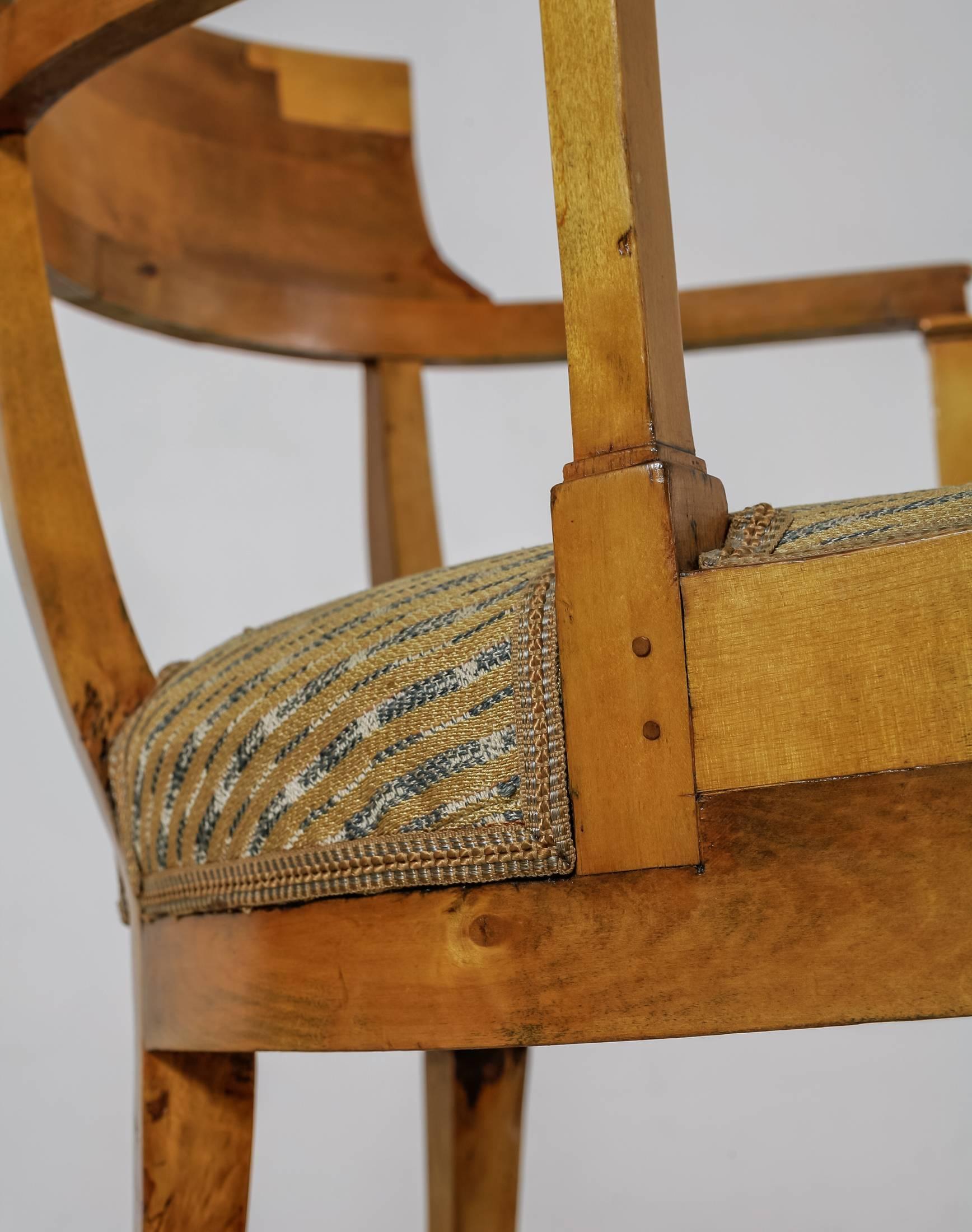 Pair of Alfred Grenander Attributed Birch Armchairs, Sweden, Late 19th Century 2