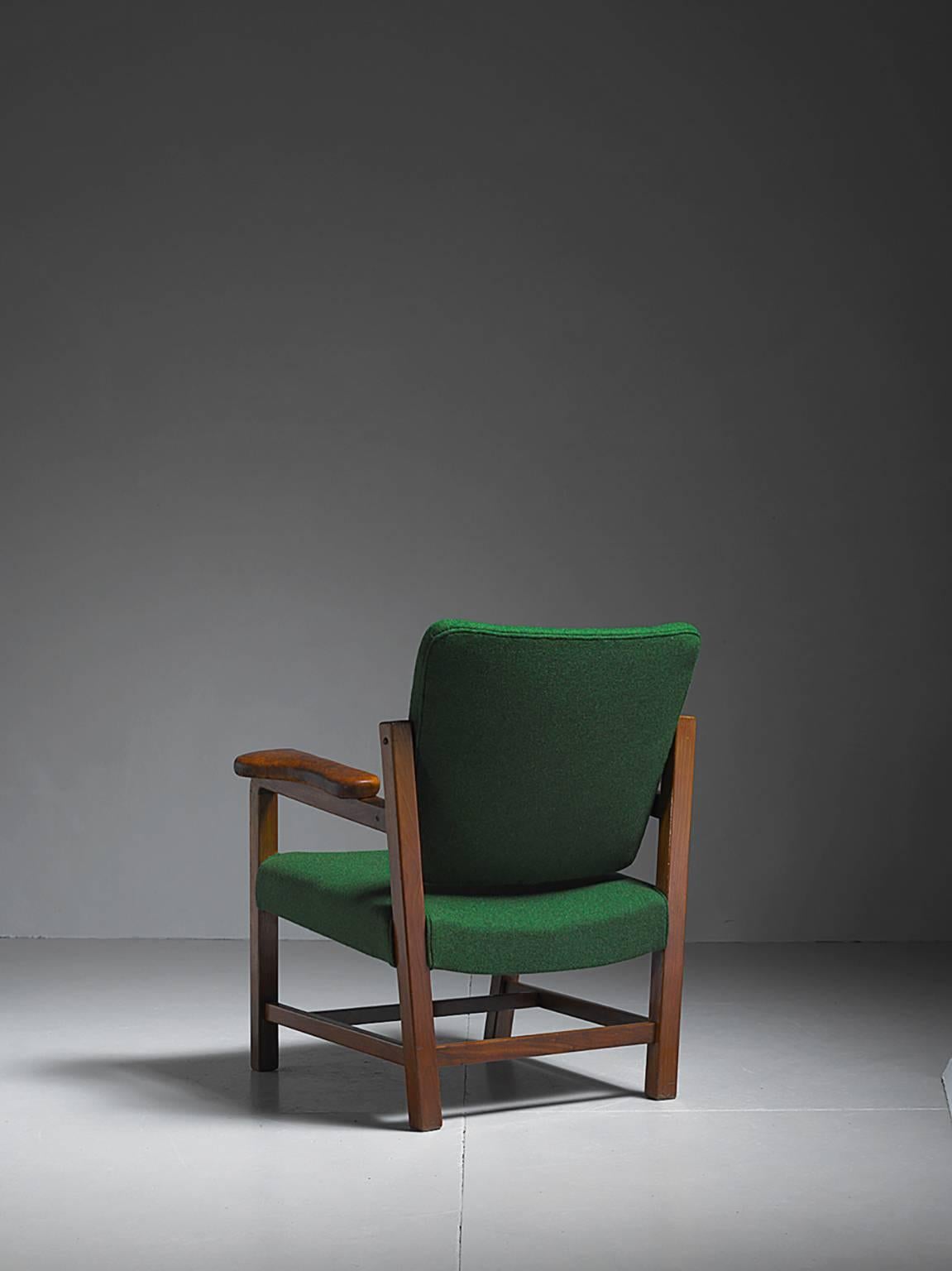 Scandinavian Modern Flemming Teisen Mahogany Chair with Leather Armrests, Denmark, 1939 For Sale