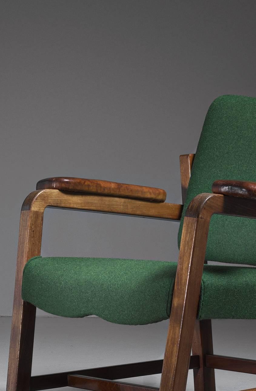 Flemming Teisen Mahogany Chair with Leather Armrests, Denmark, 1939 In Excellent Condition For Sale In Maastricht, NL