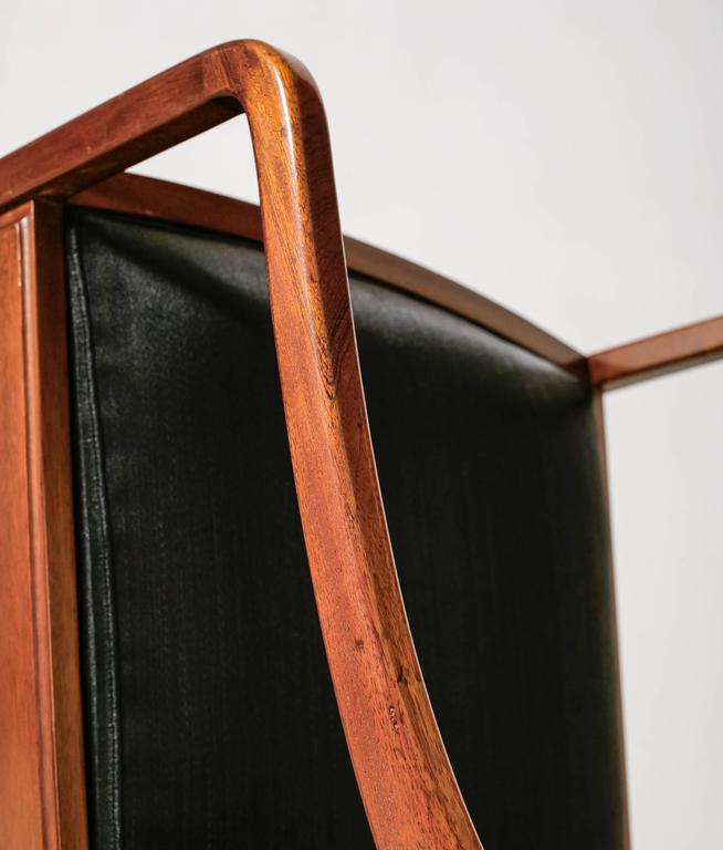 Mahogany Armchair with Black Horsehair Upholstery, Denmark, 1950s For