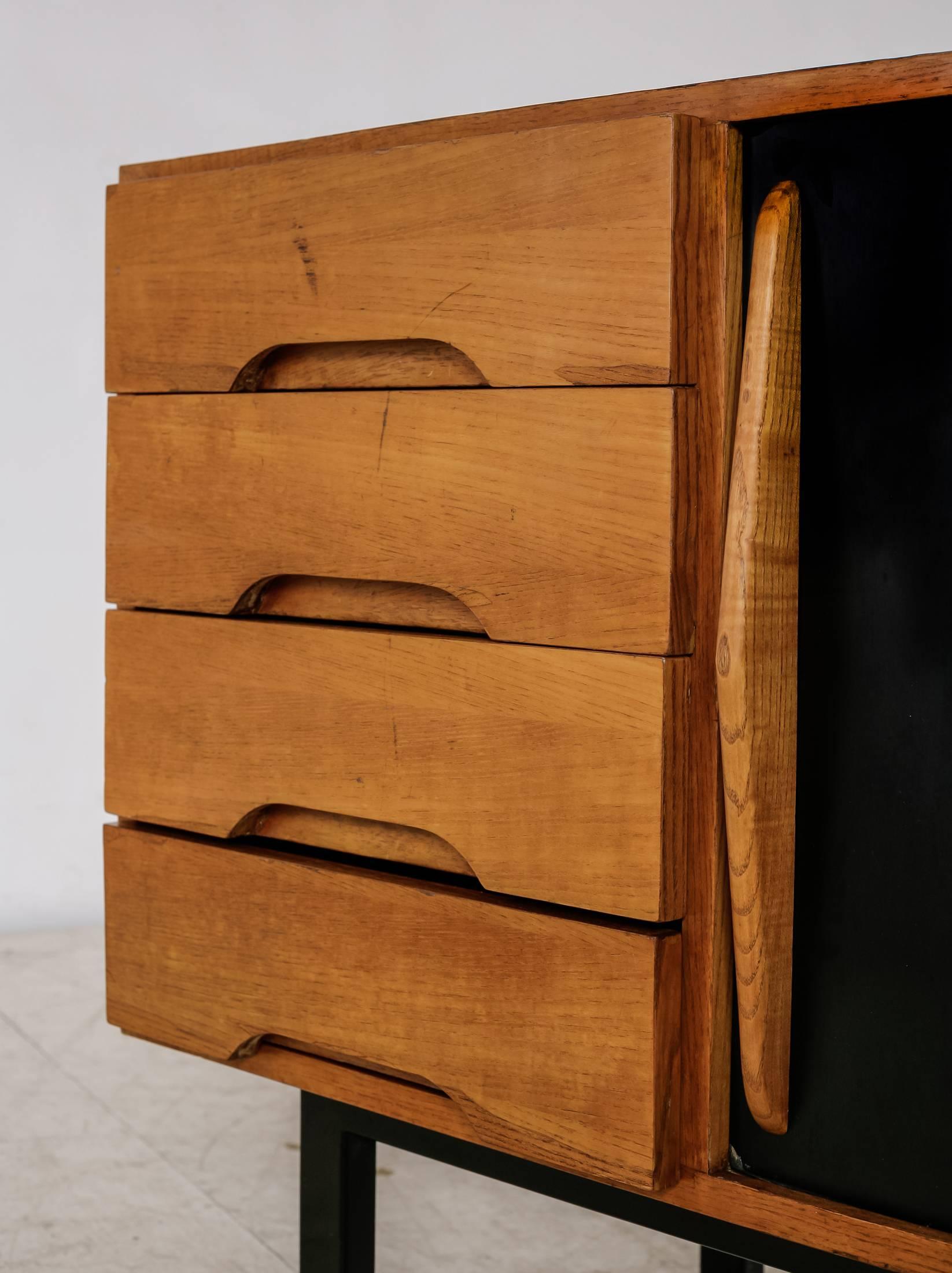 Mid-20th Century Charlotte Perriand Cansado Ash Sideboard, France, 1958 For Sale