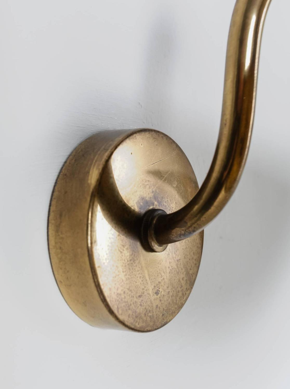Carl-Axel Acking Pair of Brass Wall Sconces, Sweden, circa 1940 For ...