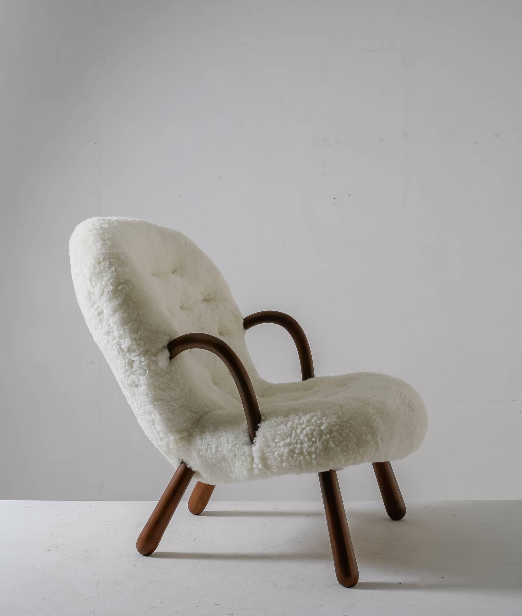Danish Philip Arctander Clam Chair, Denmark, 1940s For Sale