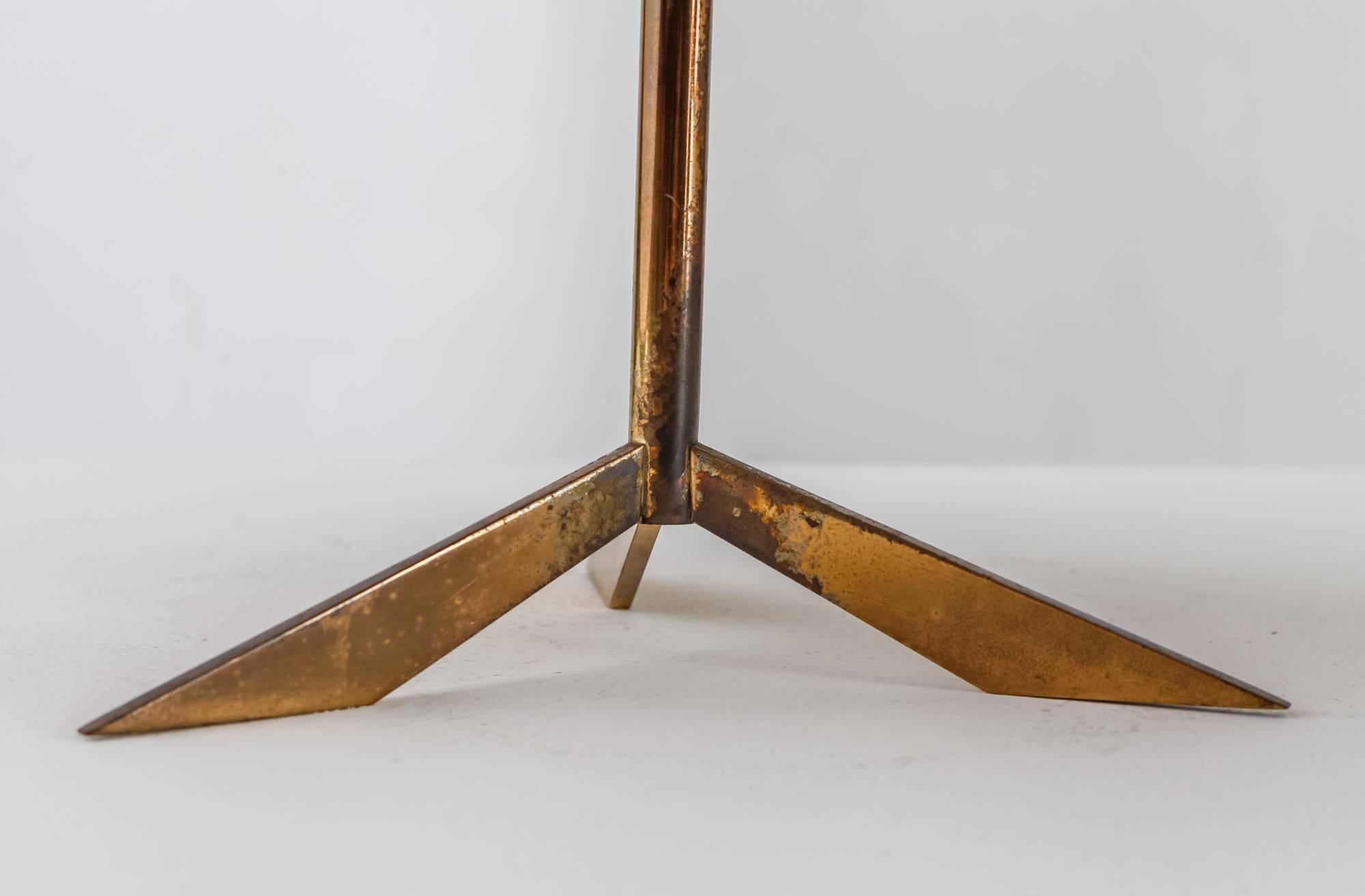 Brass console mirror on tripod foot, Germany, 1950s 2