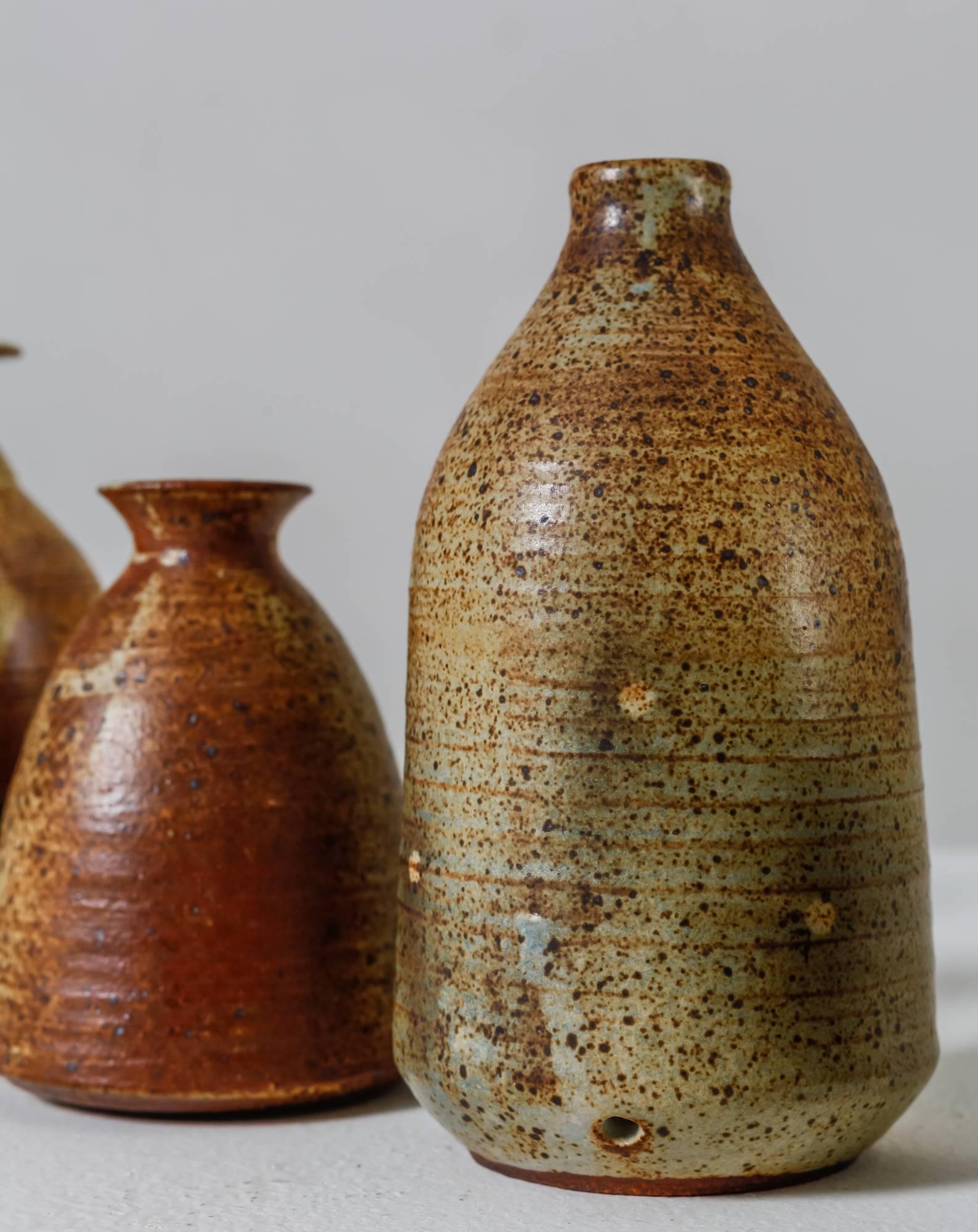 French Franco Agnese Collection of Six Ceramic Vases, France, 1960s