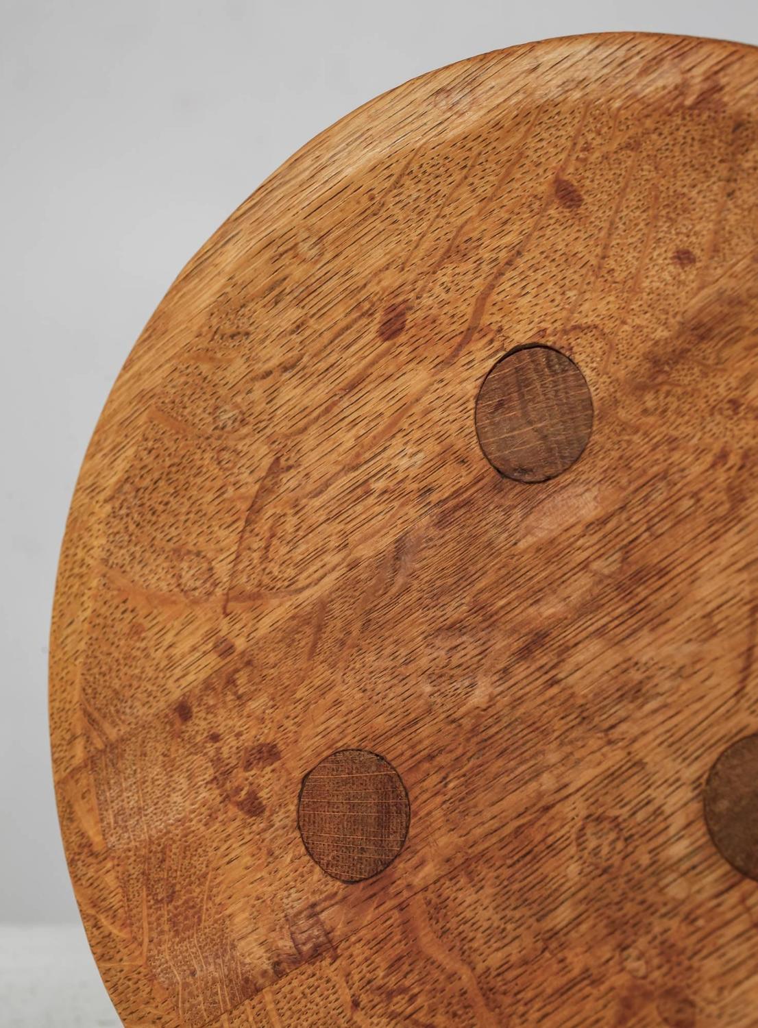 Jean Touret Oak Tripod Stool for Marolles, France, 1950s For Sale at