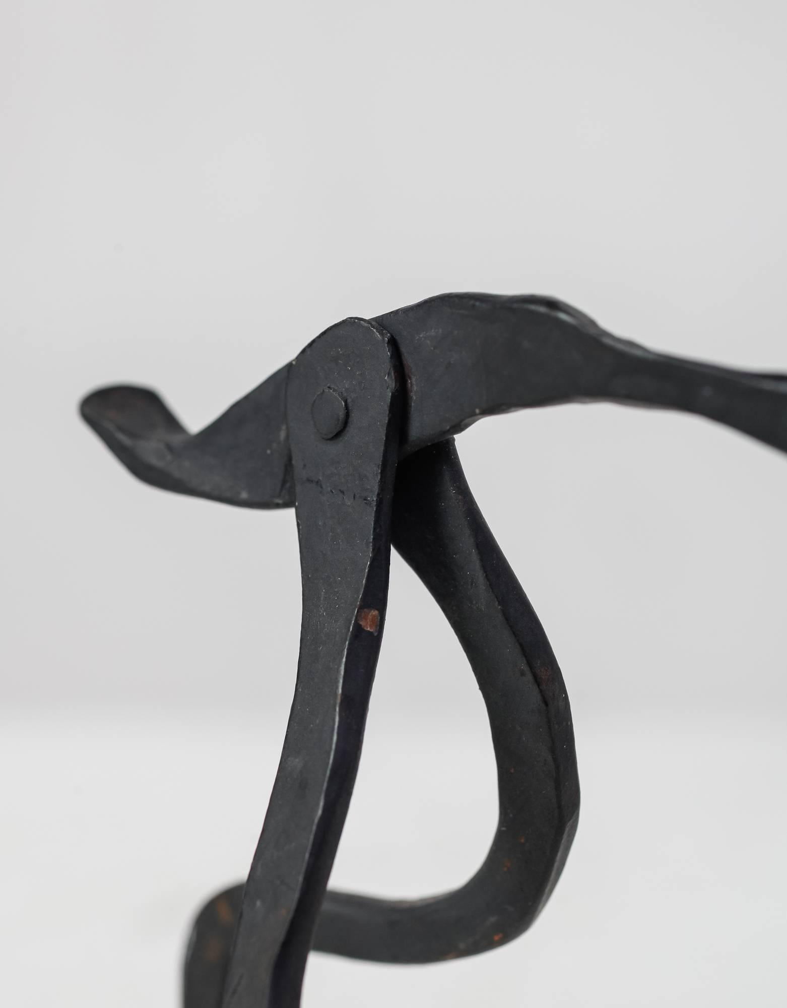 French Jean Touret Iron Deer Sculpture for Atelier Marolles, France, 1950s